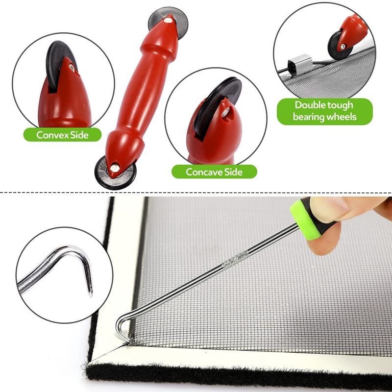 FLYZZZ Windows Screen Door Repair Kit Fiberglass Mesh 48''x118'' Black Window Screen Repair Kit Replacement Mesh Tool for Patio Screen Sliding Door Screen