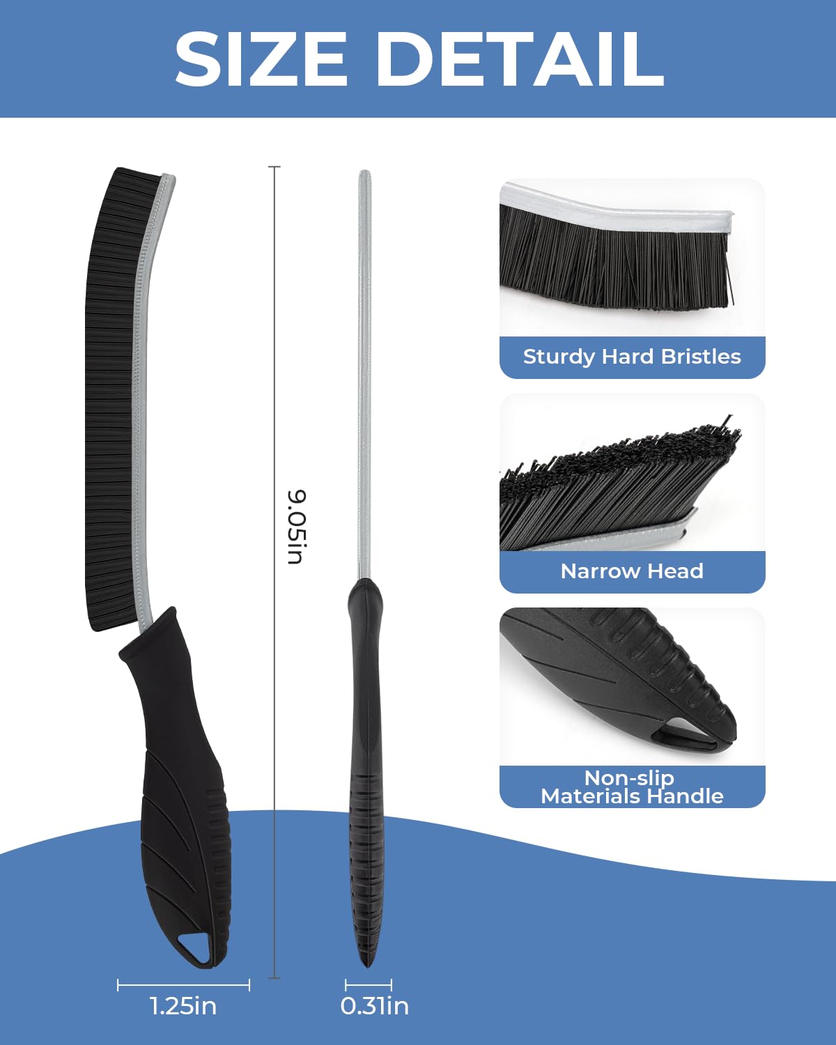 Cleangor Crevice Cleaning Brushes, Cleaner Scrub Brush Tool for Hard to Reach Tight Space, Home Essentials, Cleaning Supplies for Shower, Bathroom, Kitchen, Toilet, Window