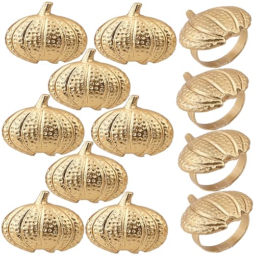 Napkin Rings Set of 12 Rustic Metal Napkin Rings Boho Leaf Glass Bead Farmhouse Spring Fall Napkin Ring Holder for Family Dining Banquet Wedding Christmas Easter Holiday Table Décor - Golden