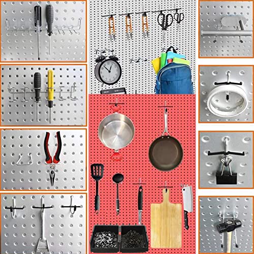 Daanxw 1/4 inch Heavy-Duty Pegboard Hooks, Only Suitable for 1/4" Pegboard Board,Metal Hooks for Hanging Storage Tools(99pcs)(Black Protective Sleeve)