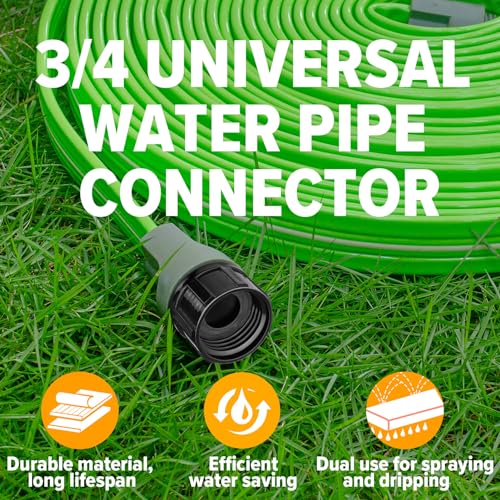 LAVEVE Sprinkler Hose for Yard 15 FT, Garden Soaker Hose with Stakes, Heavy Duty Water Hose Sprinklers for Lawns, Drip Hose Irrigation Tubing
