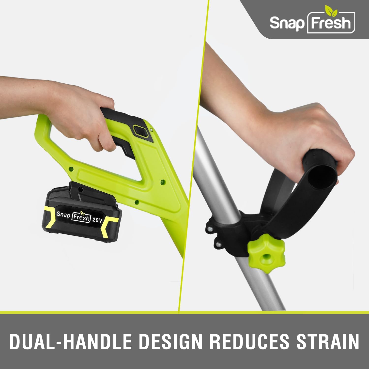 SnapFresh 20V Snow Shovel Cordless,12” Electric Snow Thrower kit,with 2 Pack 4.0Ah Batteries and Fast Charger(Green)