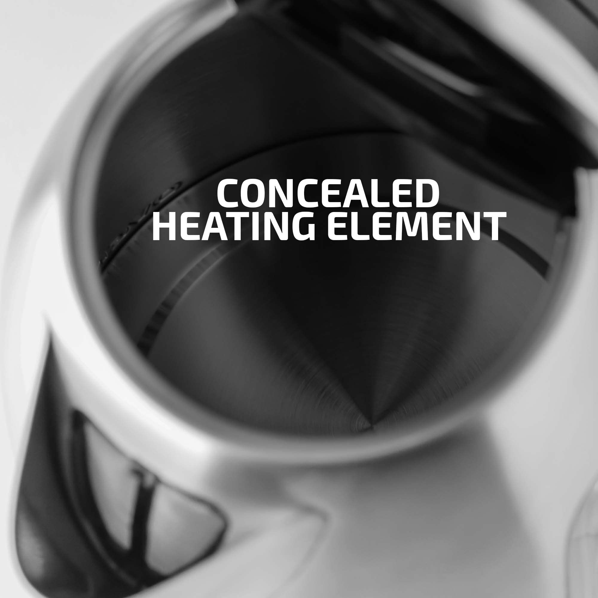 OVENTE Electric Kettle Stainless Steel Instant Water Boiler BPA Free 1.7 Liter 1100 Watts Fast Boiling with Cordless Body and Automatic Shut Off Safe and Perfect for Tea Coffee Milk, Silver KS96S