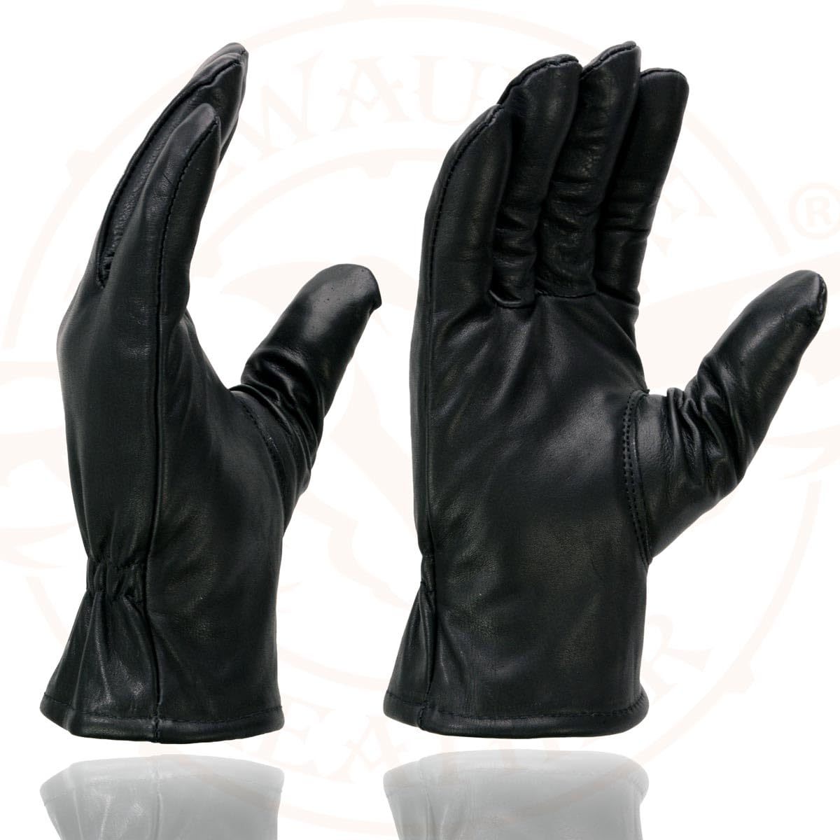 Milwaukee Leather SH734 Men's Black Thermal Lined Leather Motorcycle Hand Gloves W/Sinch Wrist Closure - Large