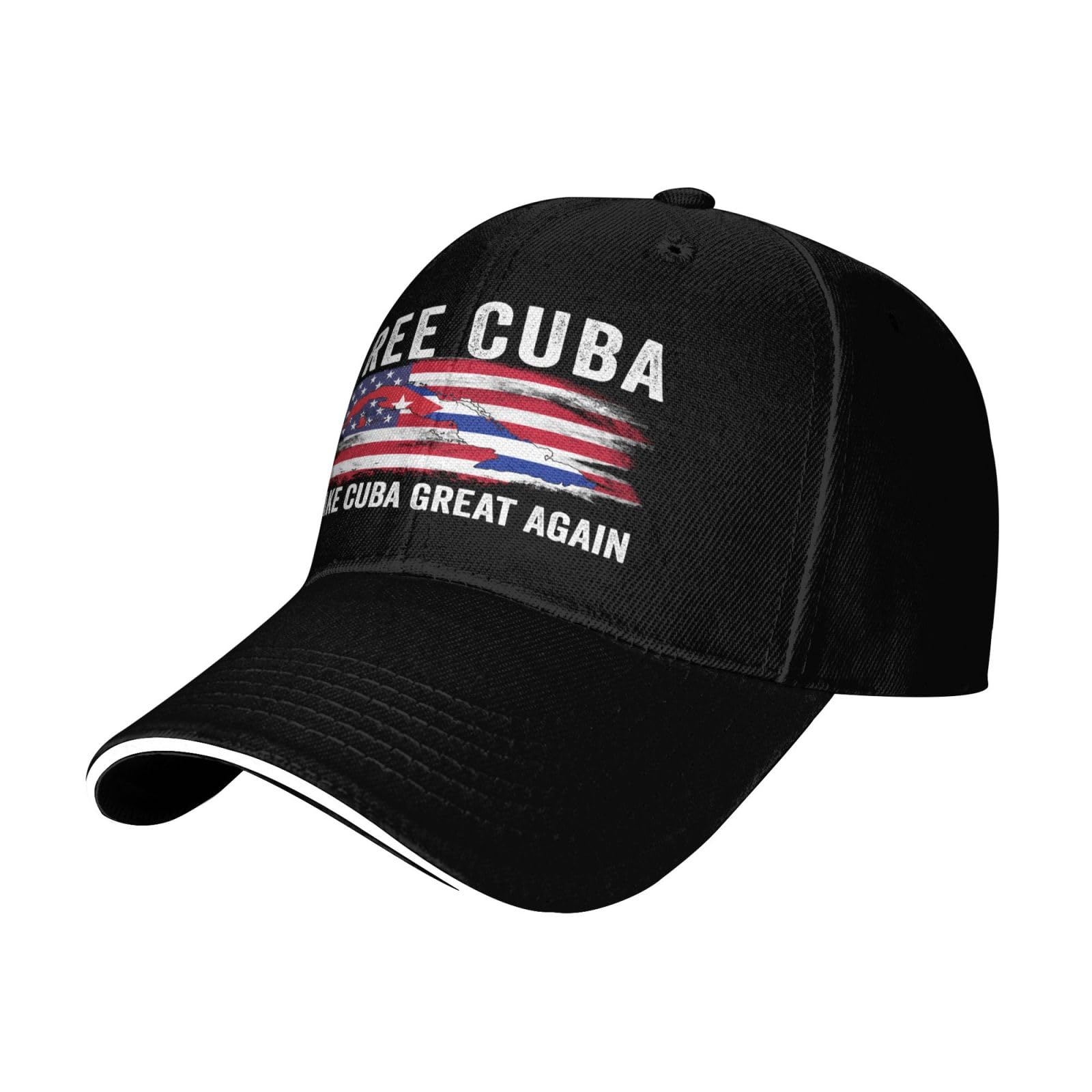muciioa Free Cuba hat Make Cuba Great Again Cuban Flag Baseball Cap Black