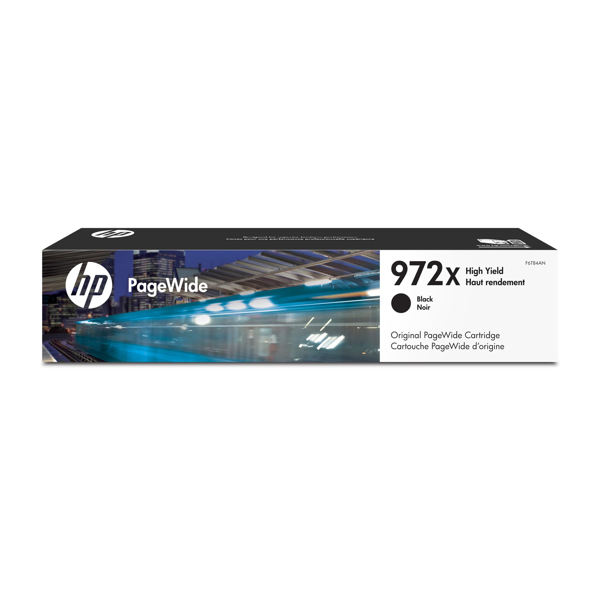 HP 972X | PageWide Cartridge High Yield | Black | Works with HP PageWide Pro 452 Series, 477 Series, 552dw, 577 Series | F6T84AN