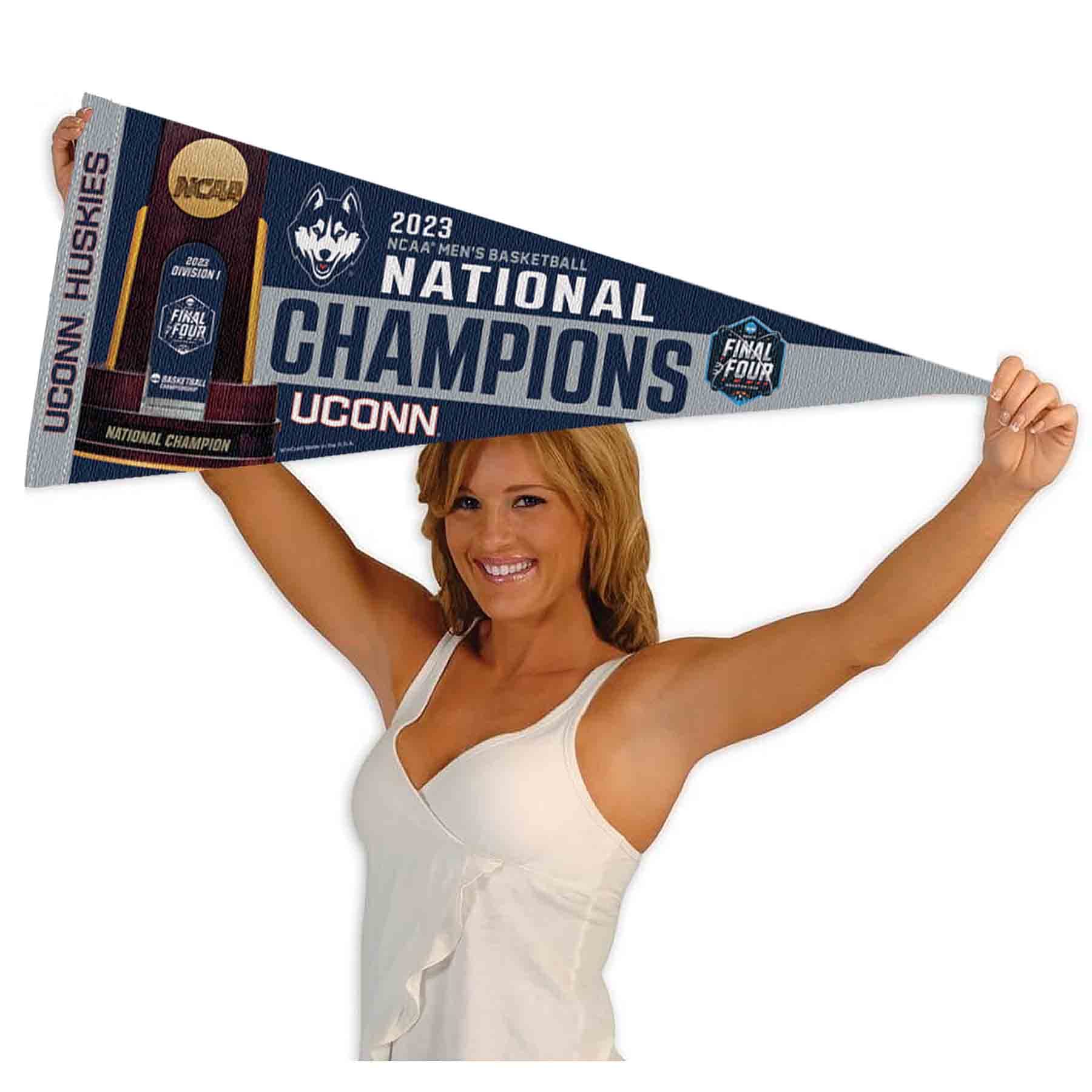WinCraft Connecticut Huskies Pennant UCONN 2023 Basketball National Champions Banner