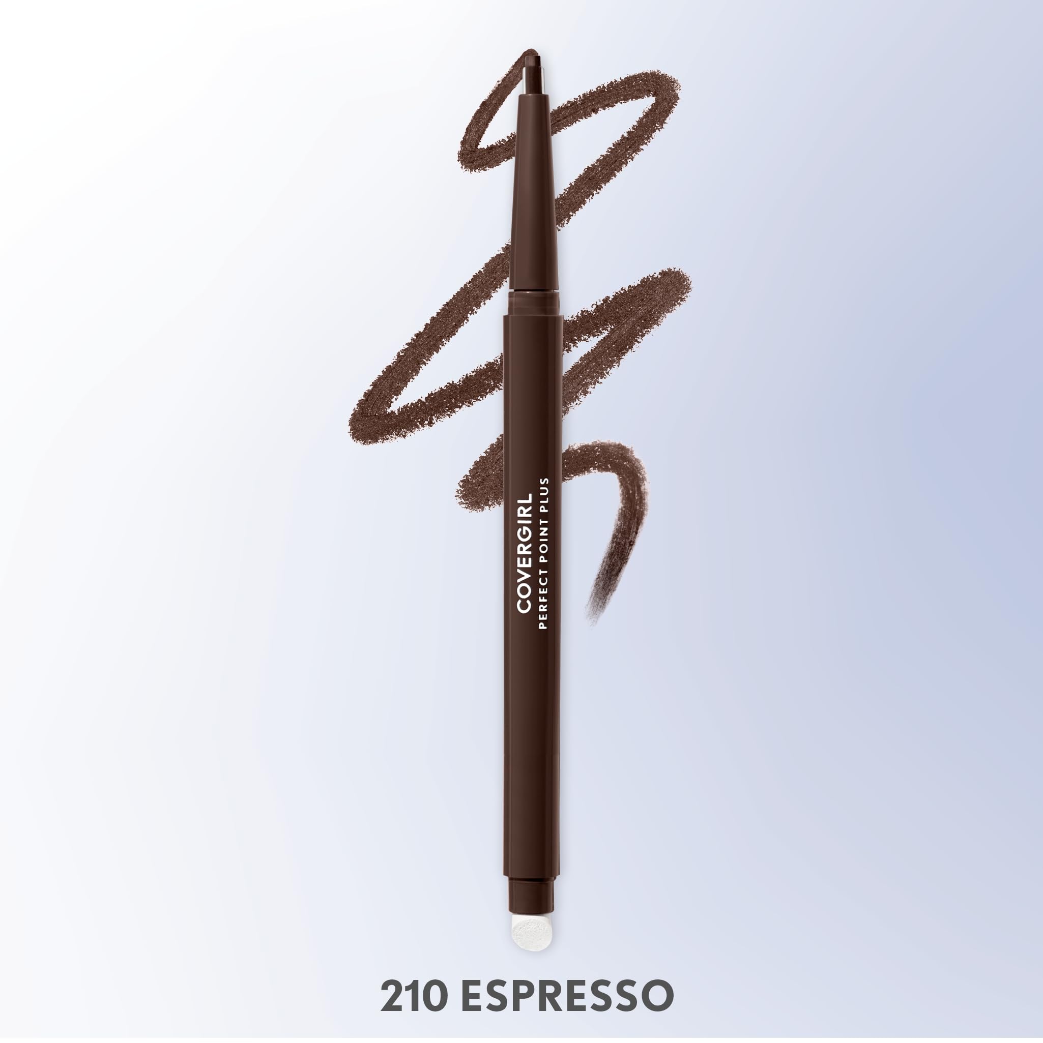 CoverGirl Perfect Point Plus Eyeliner Pencil, Espresso, Long-Lasting, Versatile Brown Eyeliner, Soft Smudging Tip, No Sharpening Needed, Pack of 1