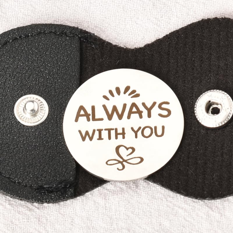 Long Distance Relationship Inspirational Gifts for Husband Boyfriend Wife Double Sided Pocket Hug Token With Black Leather Keychain Gifts for Best Friend Mom Grandma Sister Birthday Christmas Gift