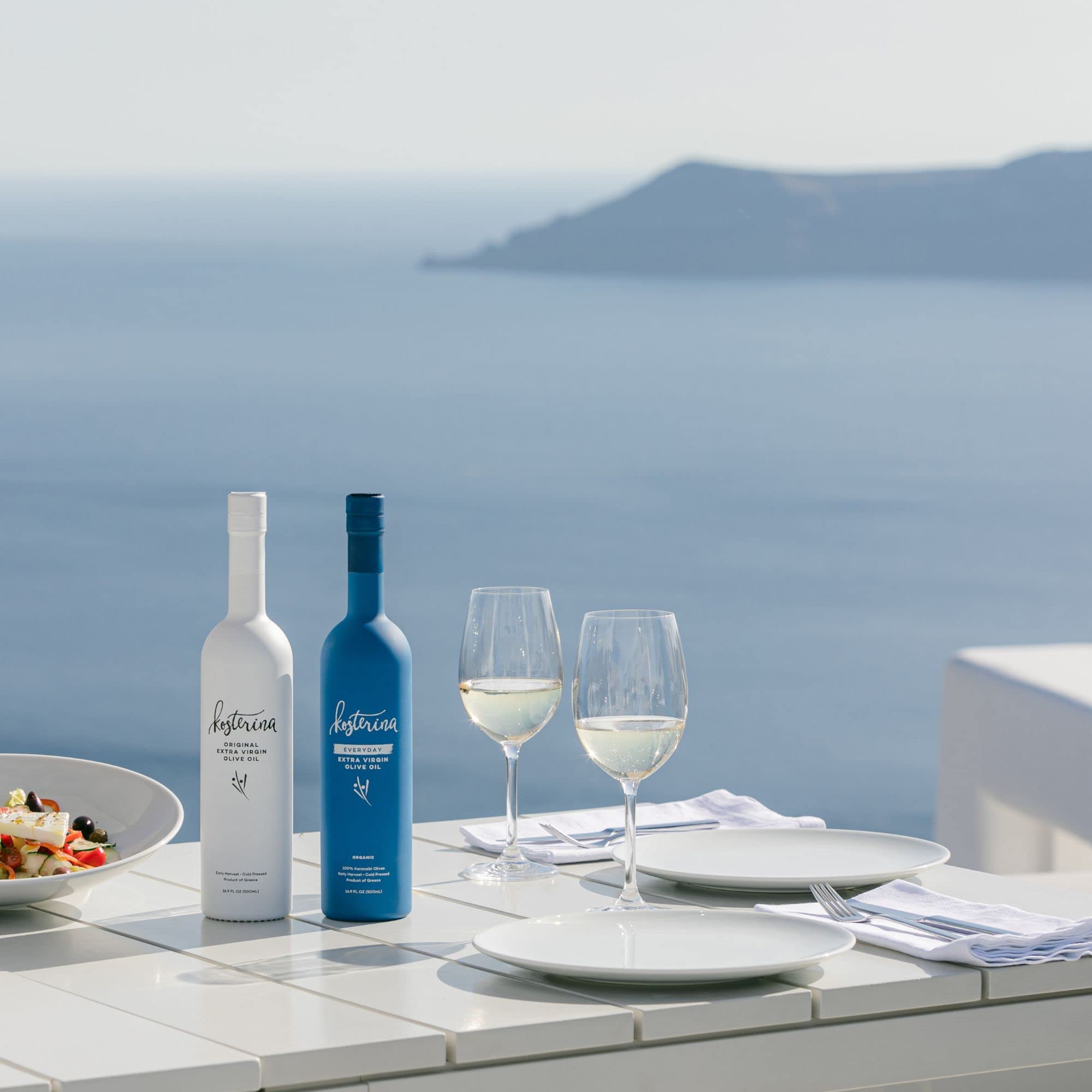 Kosterina - Everyday Organic Extra Virgin Olive Oil, High Heat Cooking Greek EVOO, Made from 100% Pure Early Harvest Koroneiki Olives, Natural Superfood, Polyphenol Rich, High Antioxidants (16.9 oz)