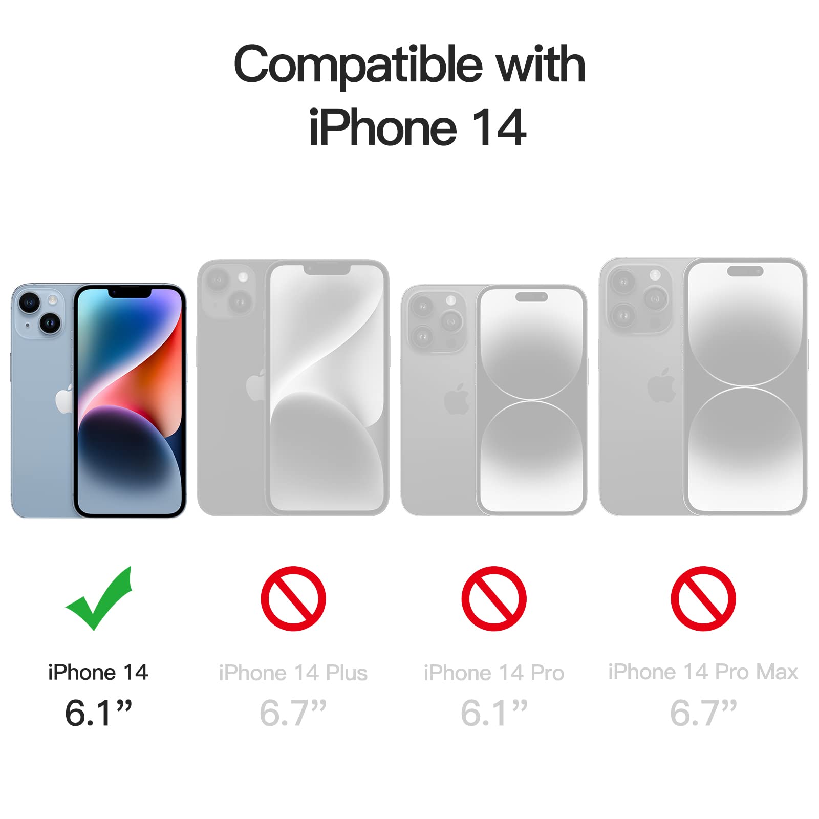 JETech Privacy Screen Protector for iPhone 14 6.1-Inch, Anti Spy Tempered Glass Film, 2-Pack