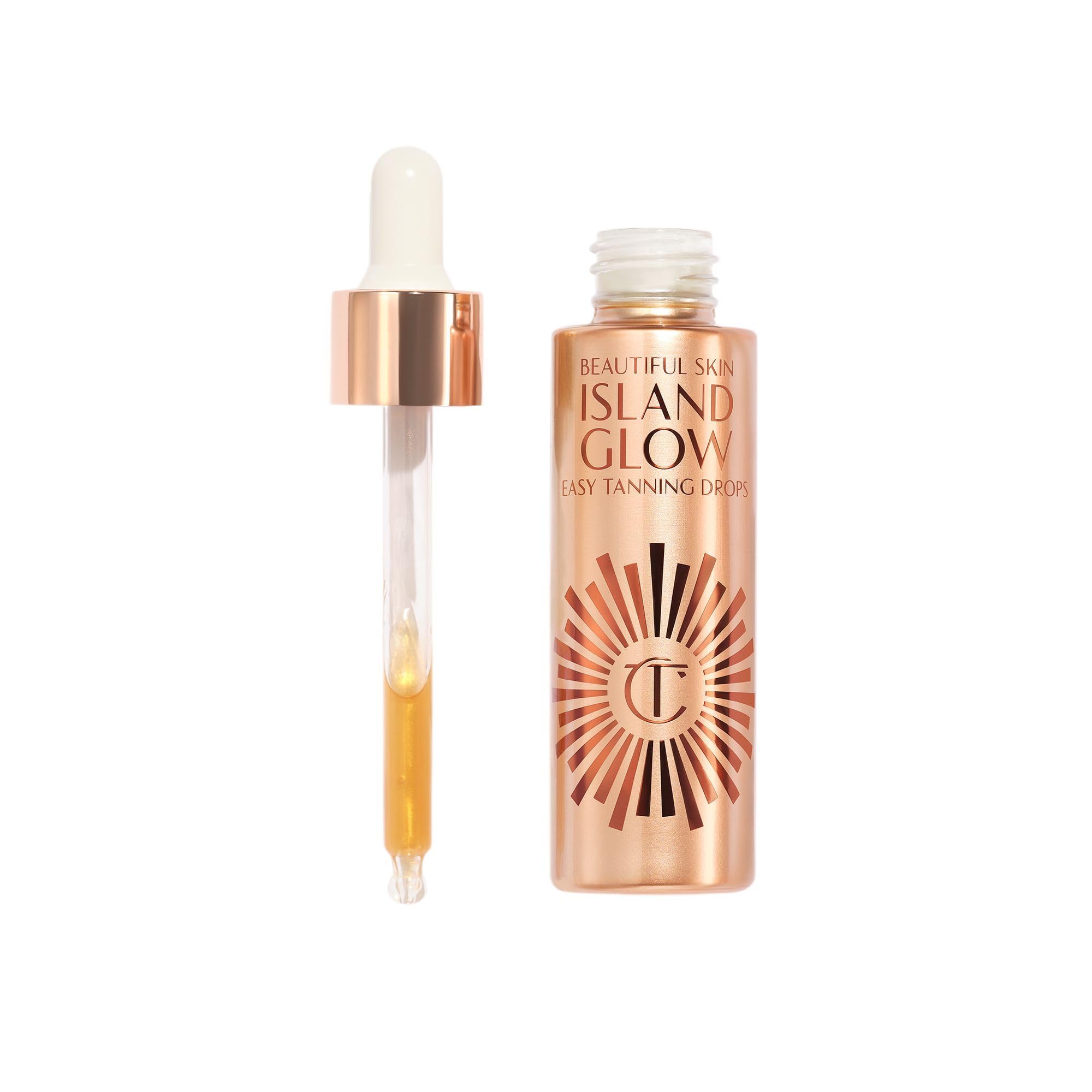 Charlotte Tilbury Beautiful Skin Tanning Drops - Body & Face Bronzing Drops Enriched with Hyaluronic Acid for Long-Lasting Hydration - Leaves Skin with a Natural, Radiant Glow - Fair/Medium
