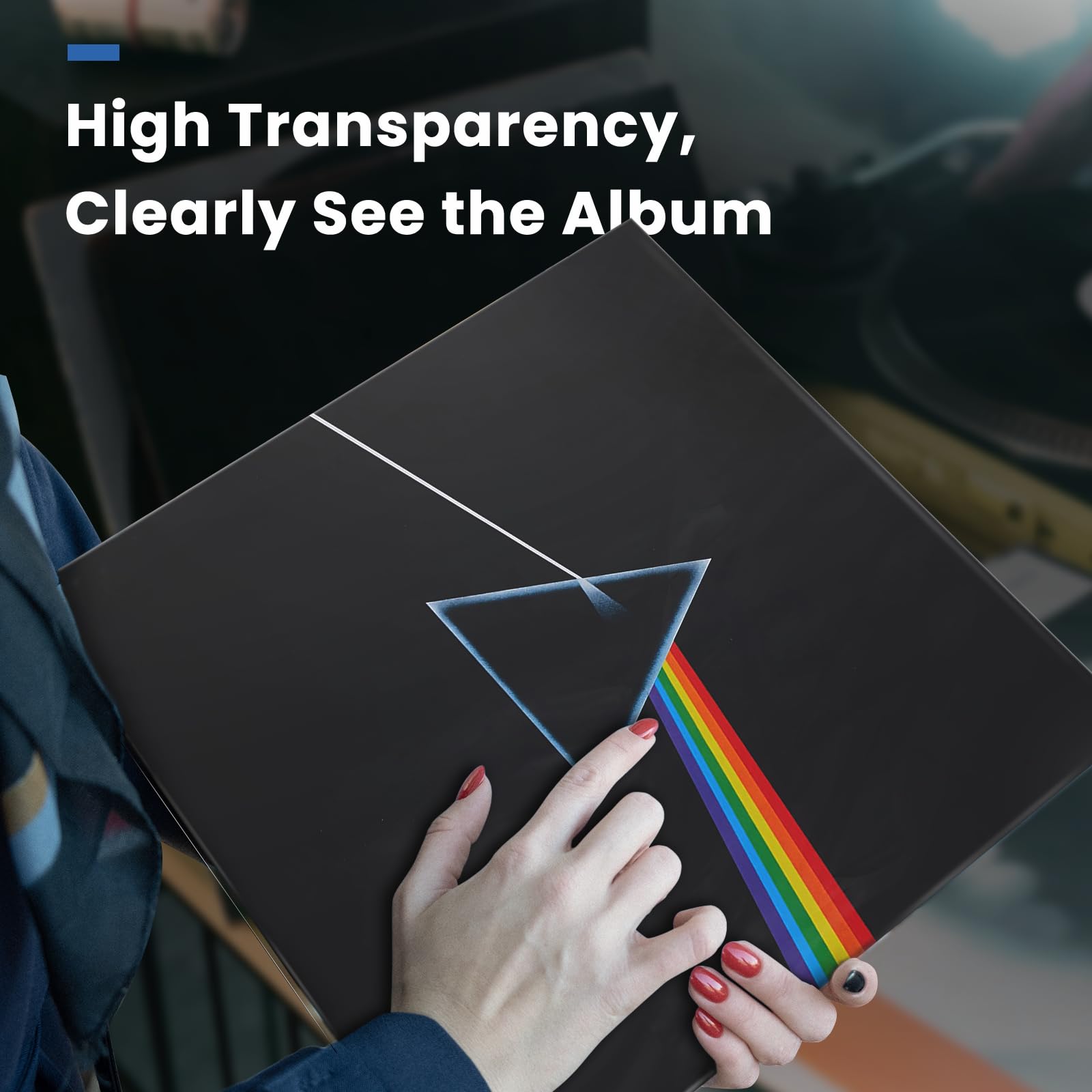 Vinyl Album Covers: 12" LP Vinyl Record Protective Sleeves | Crystal Clear & Durable 3 Mil Thick Record Outer Sleeves, 50 Pcs