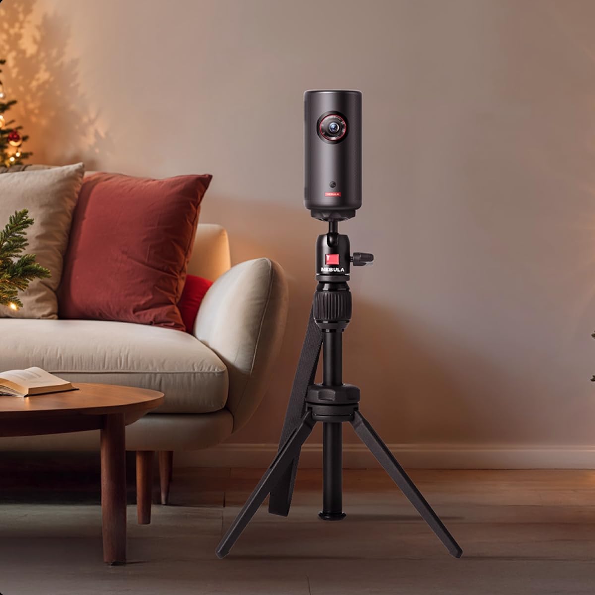 Nebula Anker Adjustable Tripod Stand - Compact, Portable Projector Stand for Capsule Series - Includes Universal Mount and Swivel Ball Head - Aluminum Alloy Tripod Stand