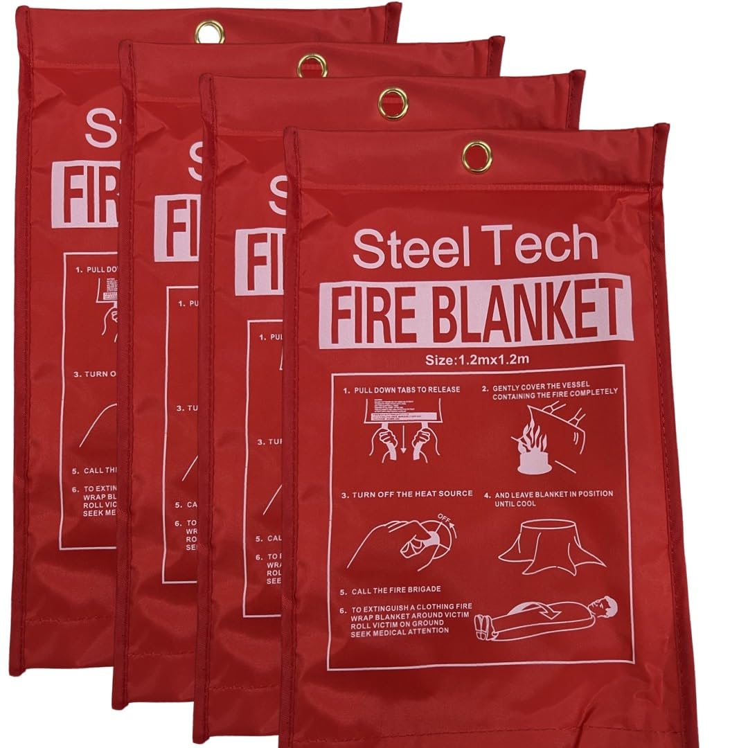 Steel Tech XL Fire Blanket (4 Pack) 47.2 inches x 47.2 inches