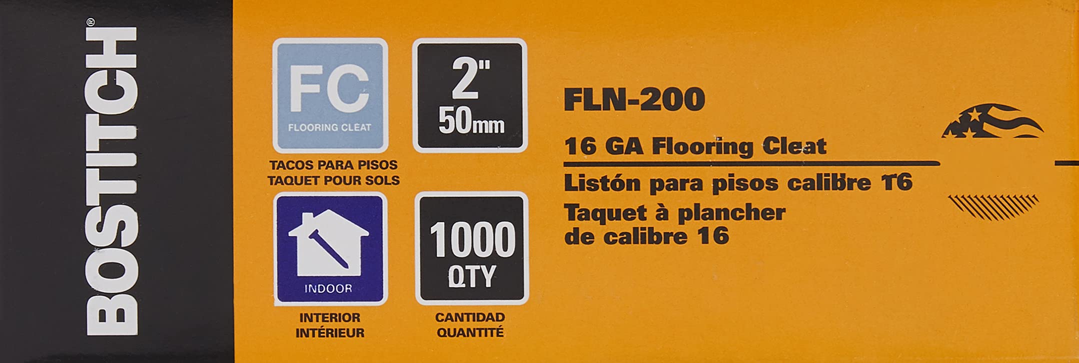BOSTITCH Flooring Nails, L-Nail, 2-Inch, 1000-Pack (FLN-200)