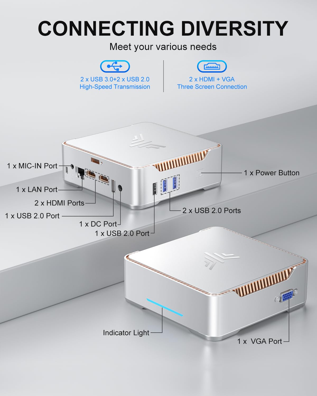 KAMRUI GK3Plus Mini PC, 16GB RAM 512GB M.2 SSD,12th Gen Alder Lake N95 (up to 3.4GHz) Micro PC, 2.5''SSD, Gigabit Ethernet, 4K UHD, WiFi, BT, VESA/Home/Business Mini Desktop Computer