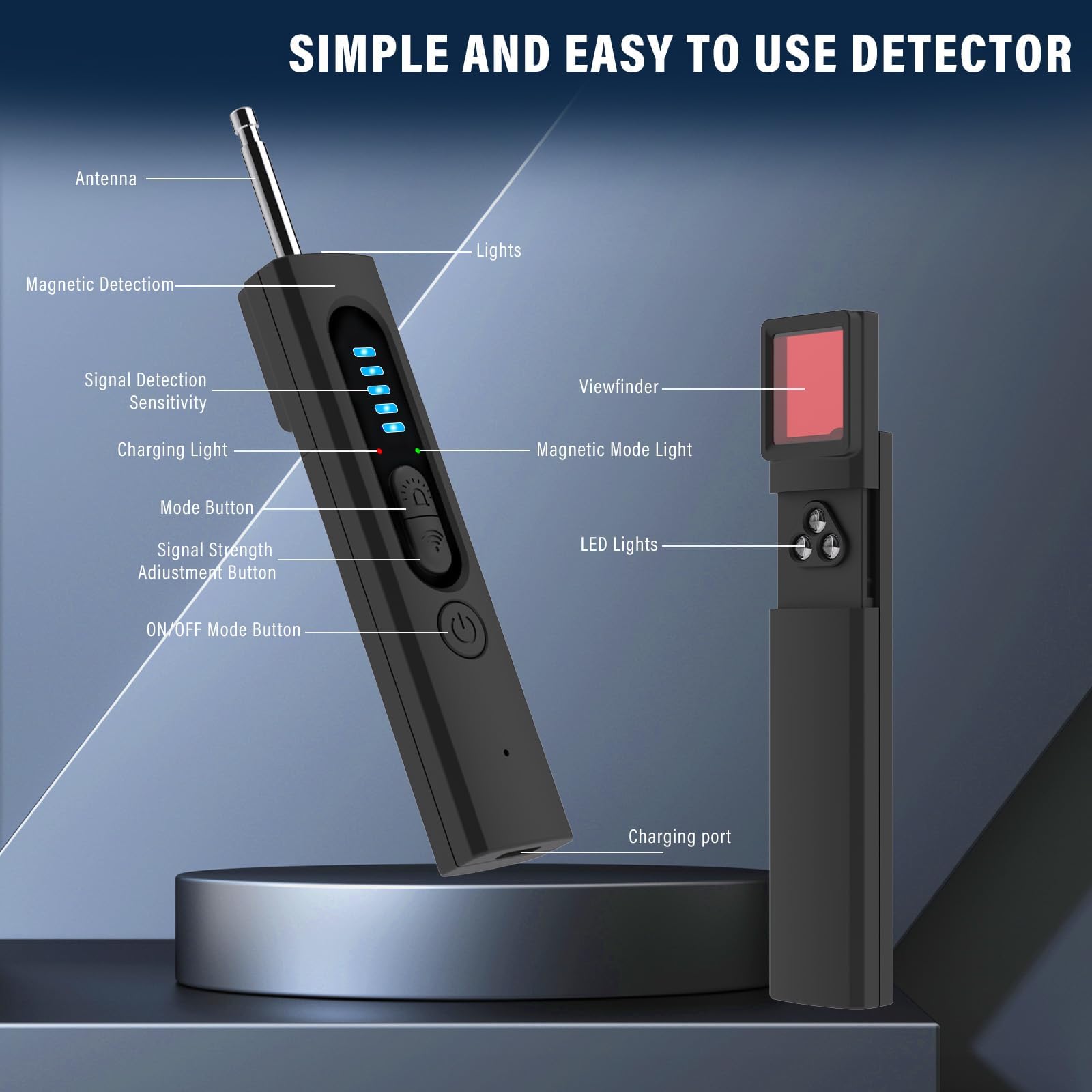 Hidden Camera Detectors, Camera Detector, 3-in-1 Hidden Camera Detector, Safeguard Your Travel, Protect Your Privacy in All aspects (Black)