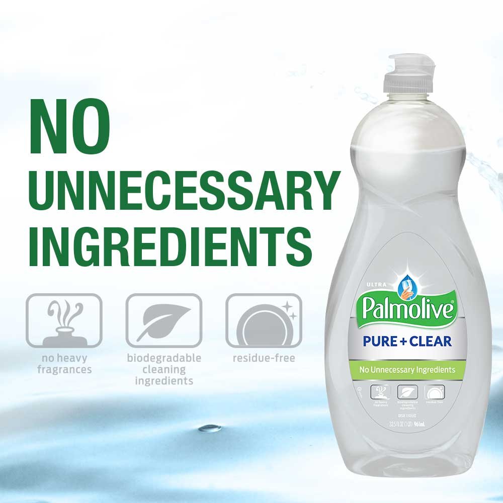 Palmolive Ultra Liquid Dish Soap, Pure and Clear, 32.5 Fl Oz