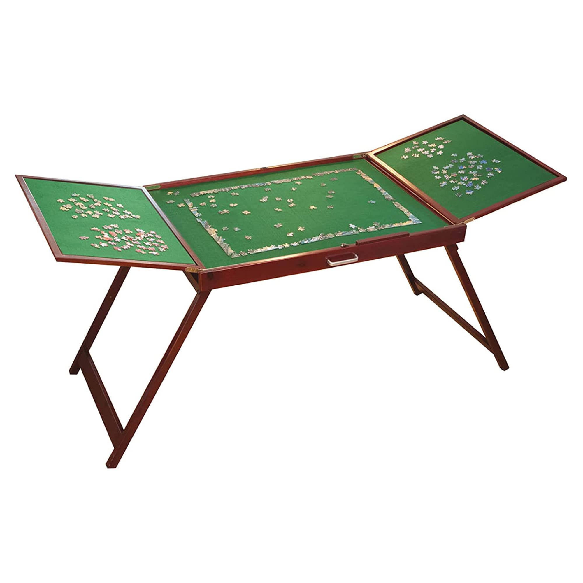 Bits and Pieces Fold-and-Go Wooden Jigsaw Puzzle Table with Legs, Foldable Puzzle Board for Up to 1500 Pieces, 30" Tall, 25" x 34" Assembly Surface