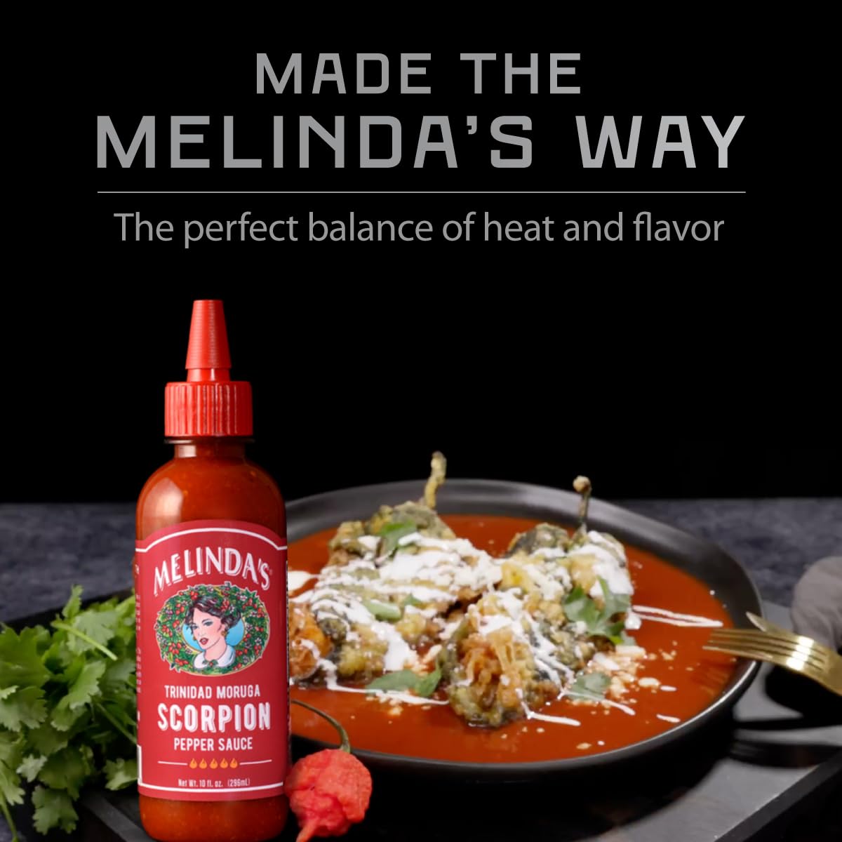 Melinda’s Scorpion Pepper Hot Sauce - Gourmet Scorpion Hot Sauce - Made with Trinidad Moruga Pepper, Carrots, Onion & Lime Juice - Keto, Vegan, Gluten Free - 10oz Squeeze, 1 Pack