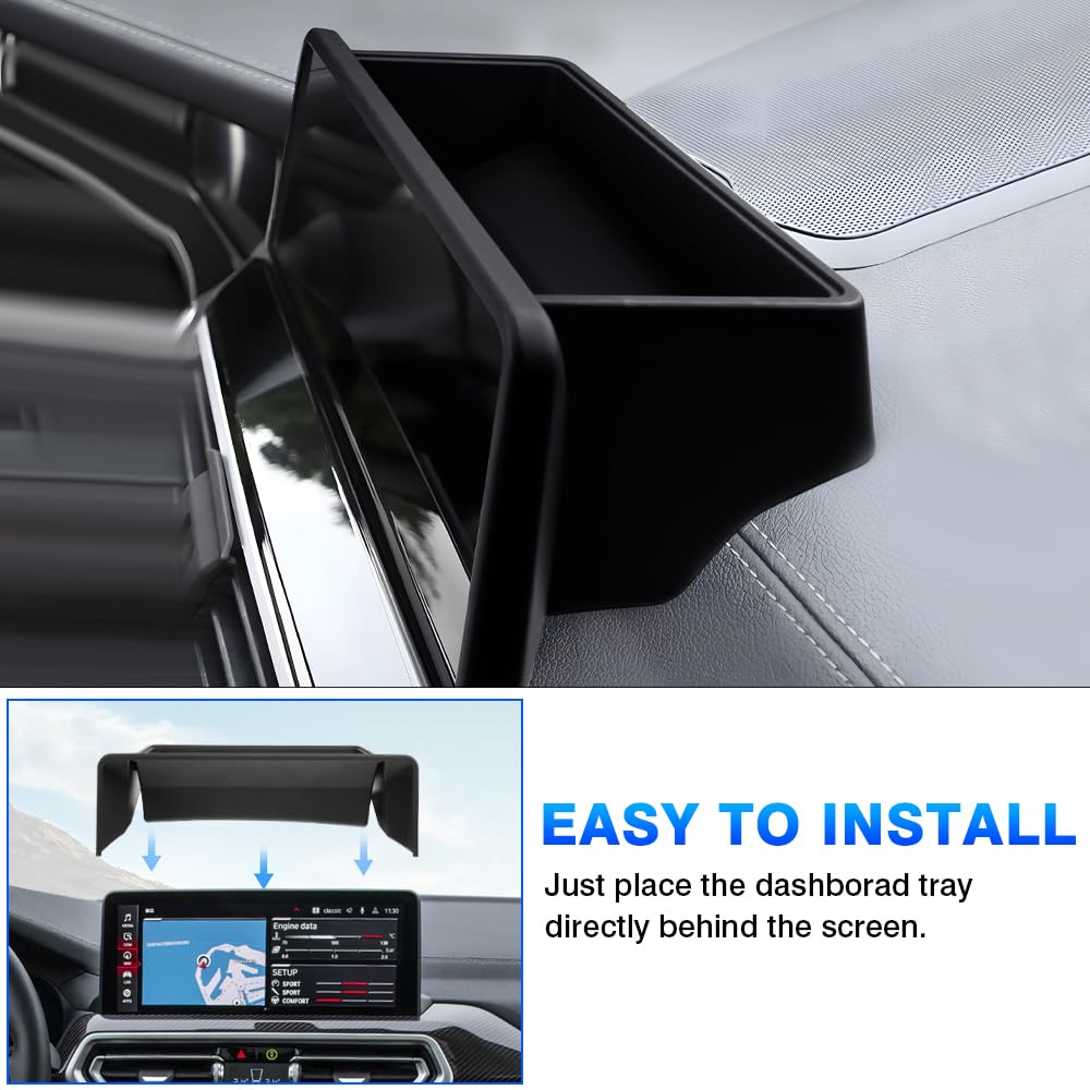 FIILINES Dashboard Storage Tray Compatible with BMW X3 2022 2023 2024 (Fit 12.3" Touch Screen) Dash Center Console Organizer Interior Accessories