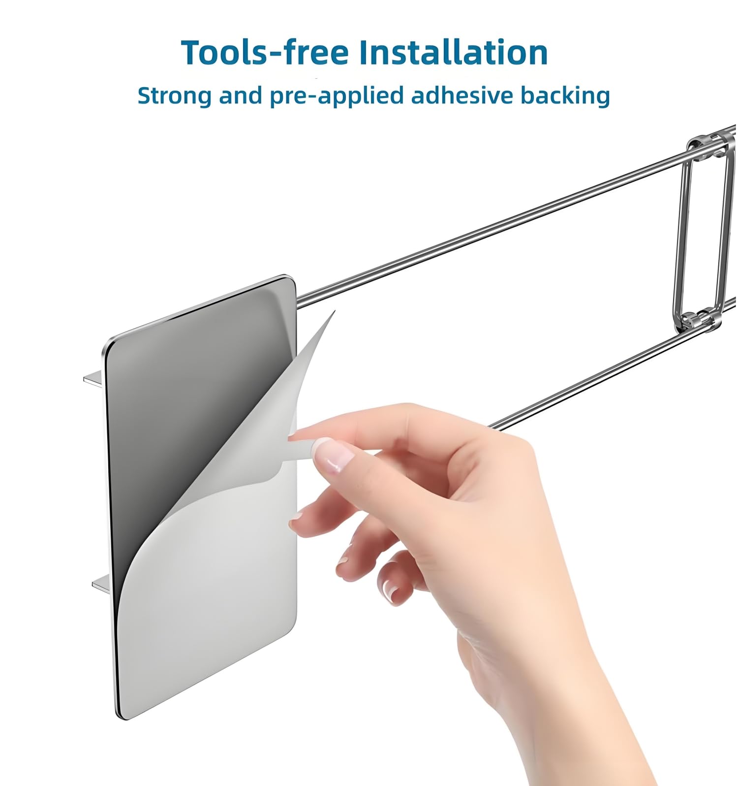 WanDwel RV Shower Corner Bar Adjustable 7-13 Inches Stainless Steel Camper Bathroom Caddy Storage Organizer, Pre-Applied Adhesive for Easy Install 2 Pack