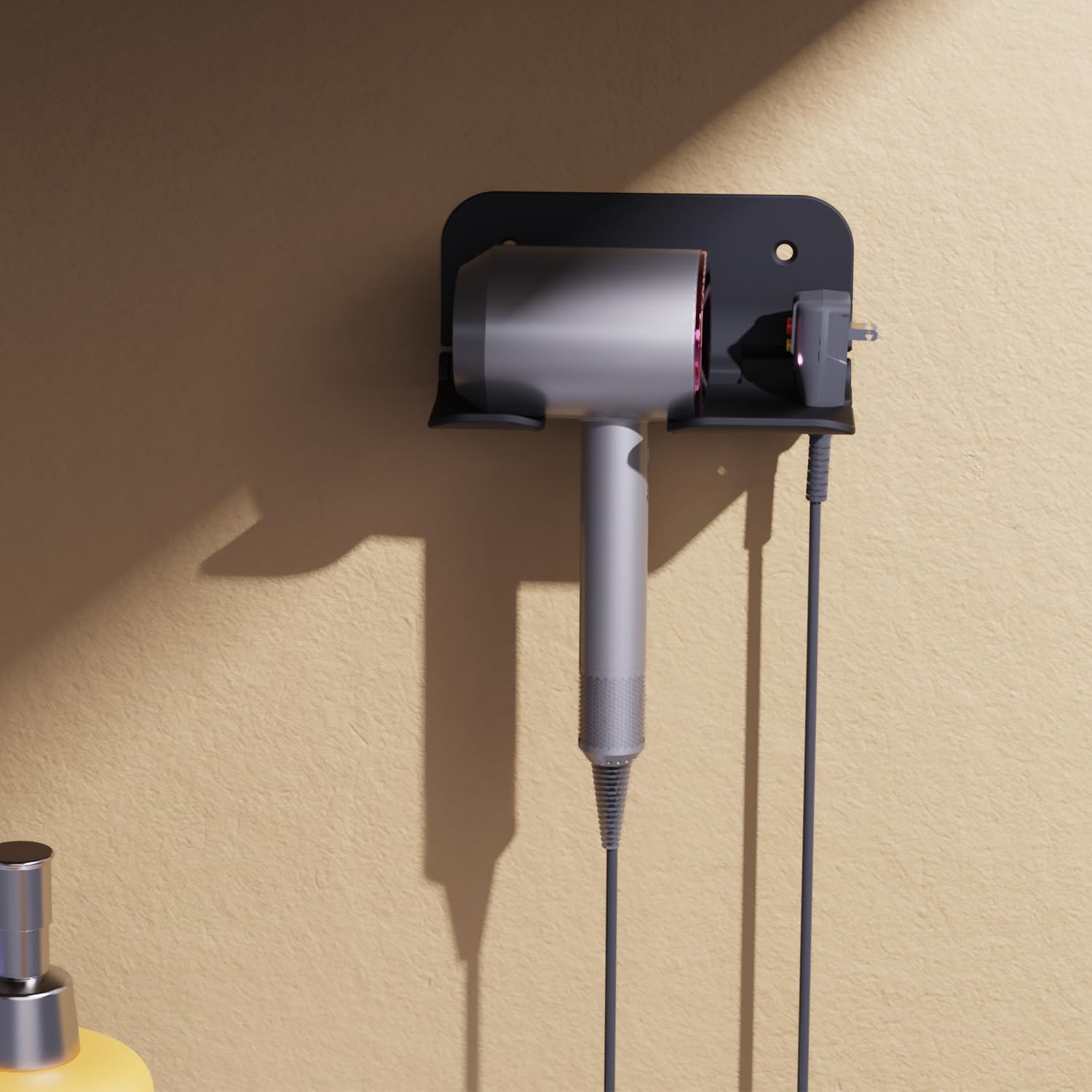 FUNTIN Hair Dryer Holder Wall Mount, Blow Dryer Organizer Wall Mounted,Hair Tool Organizer for Bedroom & Bathroom, Multi-Functional Hair Dryer Rack for Dyson Supersonic
