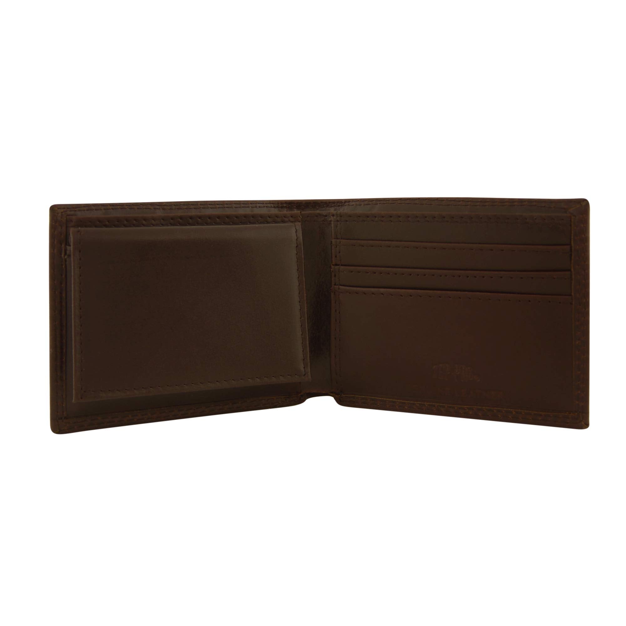 NCAA Clemson Tigers Brown Wrinkle Leather Bifold Concho Wallet, One Size