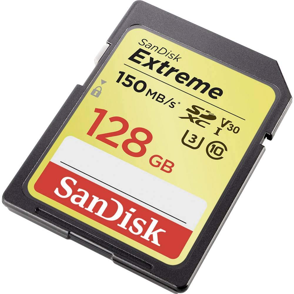SANDISK 128GB Extreme SDXC UHS-I Memory Card - 150MB/s, C10, U3, V30, 4K UHD, SD Card - SDSDXV5-128G-GNCIN