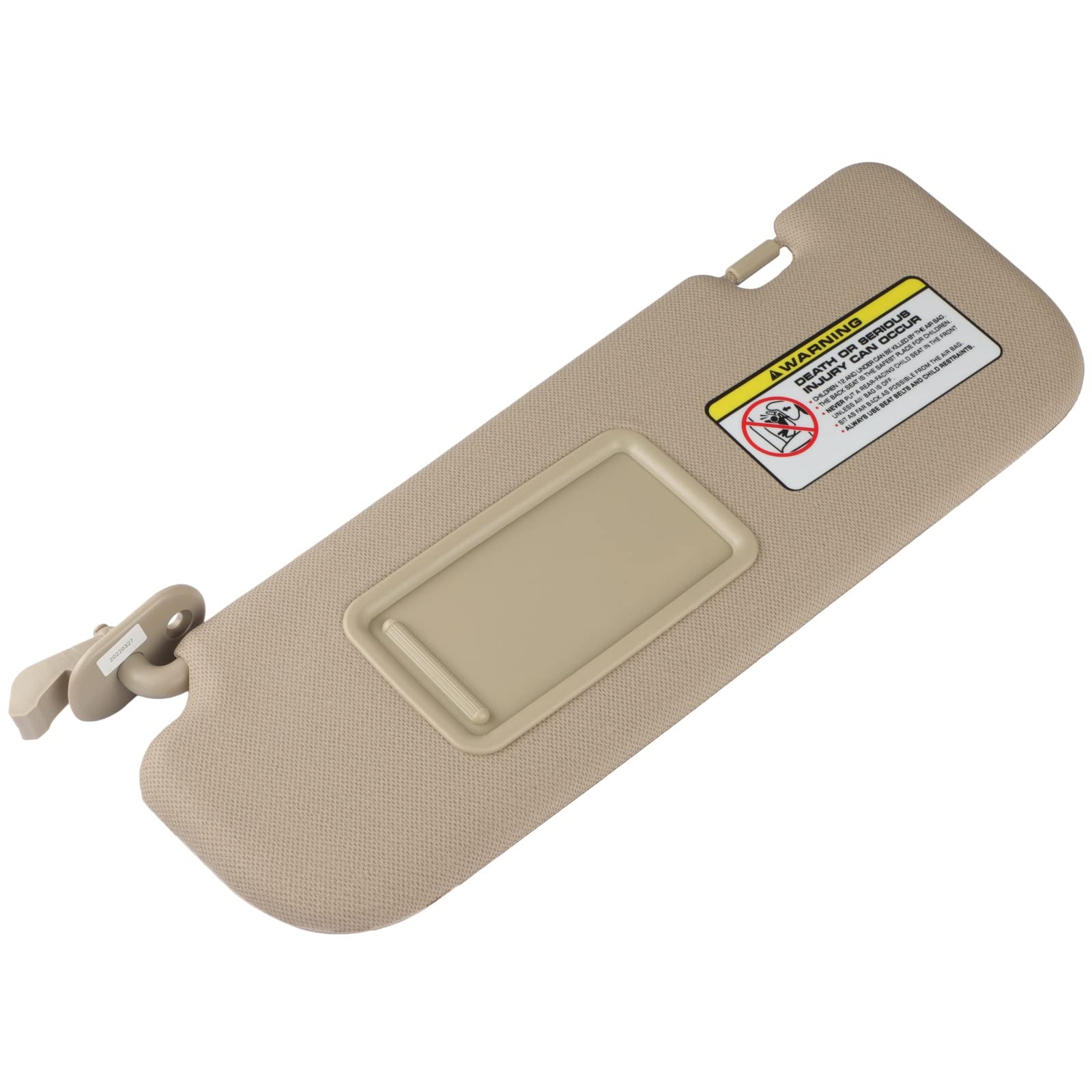 SCITOO Left Driver Side Beige Car Sun Visor Assembly Replacement fit for 2011-2014 for Hyundai Elantra without Sunroof
