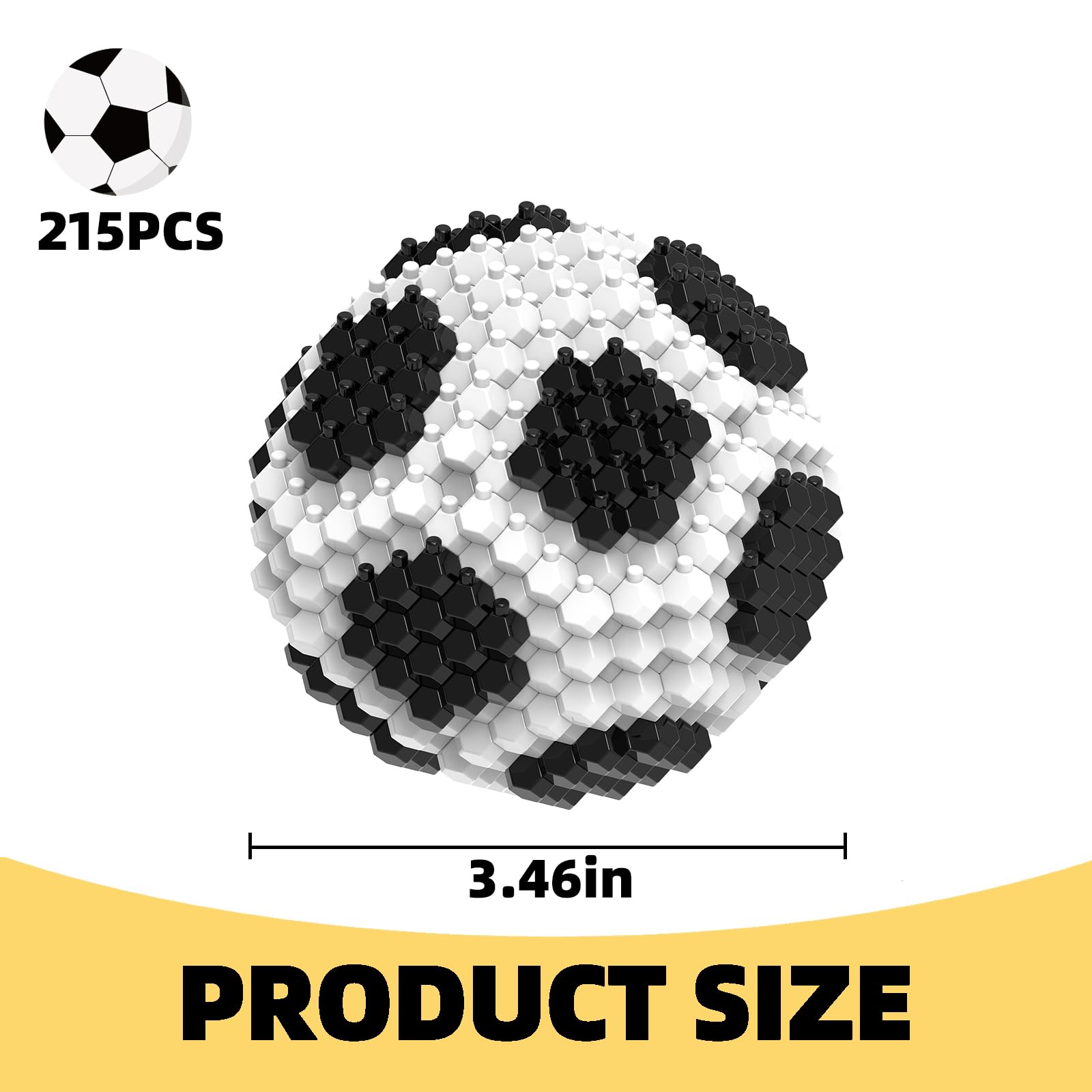 KADELE Fun Soccer Building Set 215PCS, Extremely Challenging STEM Building Blocks Decor for Adults Kids, Micro 3D Educational Toys for Boys Girls Ages 14 and Above