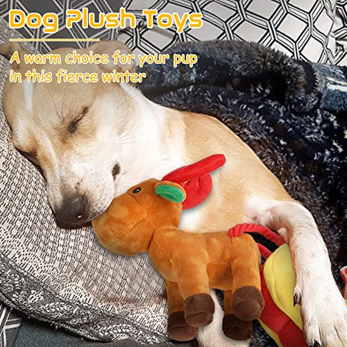Rmolitty Durable Squeaky Dog Toys for Aggressive Chewers, Tough Rubber Dental Chew Dog Toys for Large Medium Small Breed (Green)