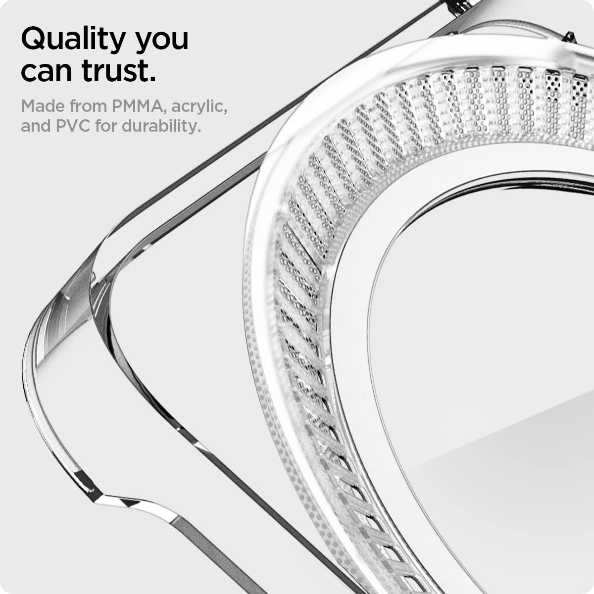 Spigen Mac Studio Stand with Built in Air Filter Designed for Mac Studio M2 Max, M2 Ultra, M1 Max, M1 Ultra Desktop Stand Mount PVC Filter Dust Prevention Ventilation Stand - Crystal Clear