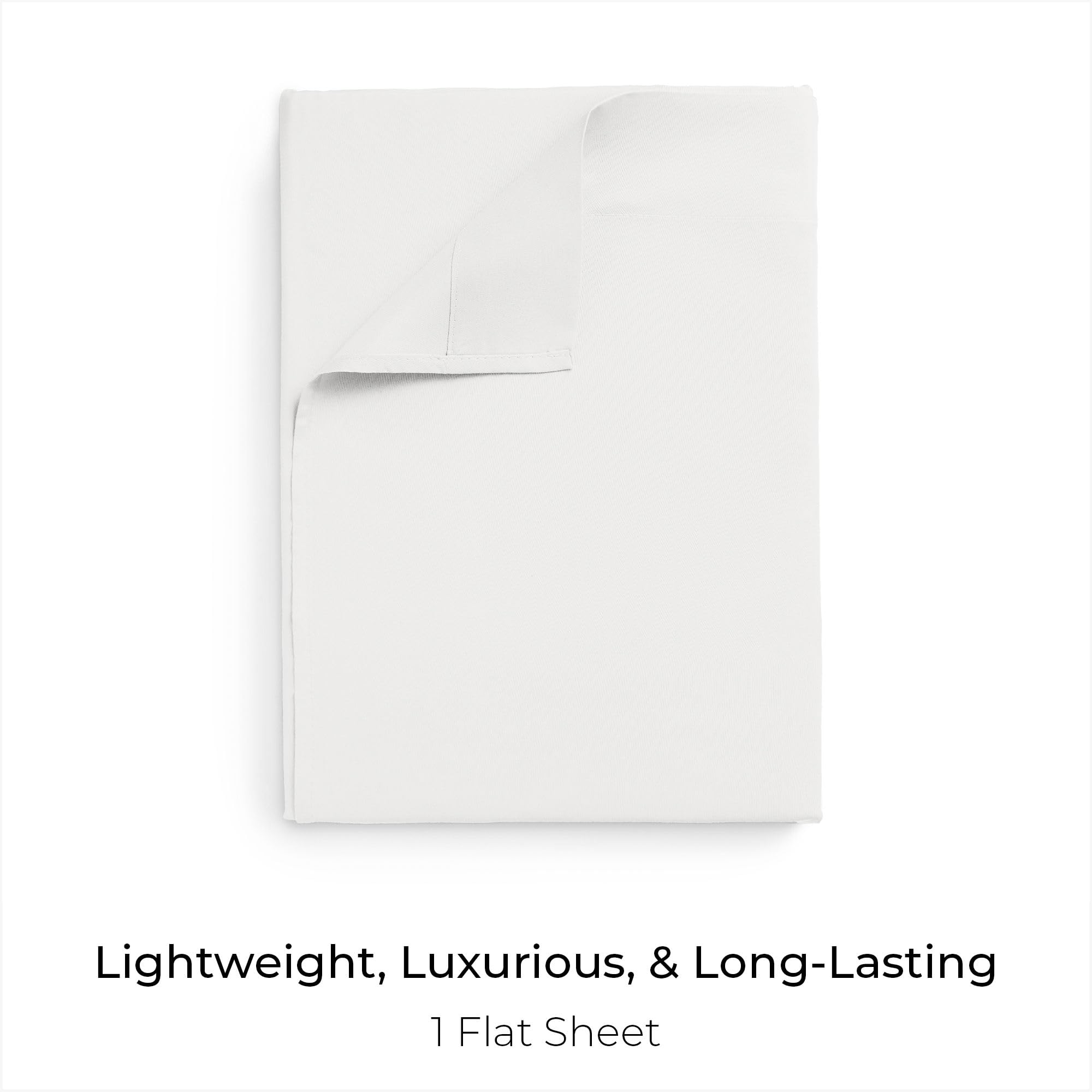 Mellanni King Size Flat Sheet - Iconic Collection Bedding - Hotel Luxury, Extra Soft, Cooling - Wrinkle, Fade, Stain Resistant - 1 Flat Sheet Only (King, White)