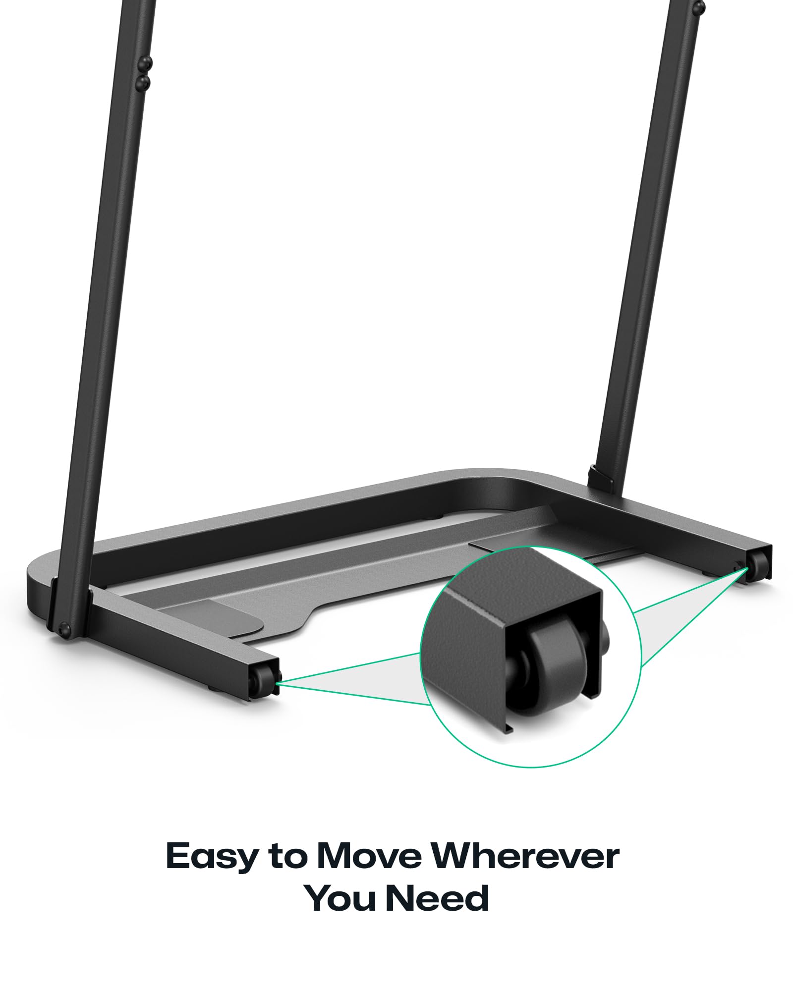 UREVO Walking Pad Handle Bar Only, Universal Compatible for Walking Pads 23.6'' Wide, Transform WalkingPad Into a Treadmill in Seconds, Easy Moving with Wheels, Quick Assembly, Sturdy Design, Black