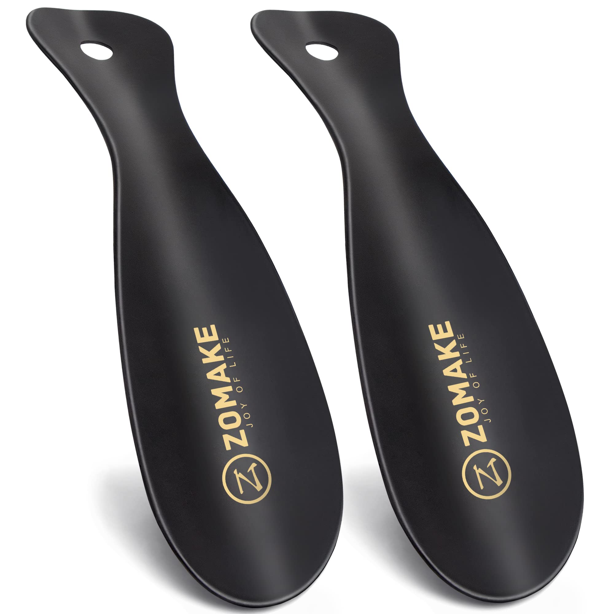 ZOMAKE Metal Shoe Horn,Small Travel Shoehorn for Men Women Kids,2 Pcs Portable Shoe Spoon Helper 7.5''