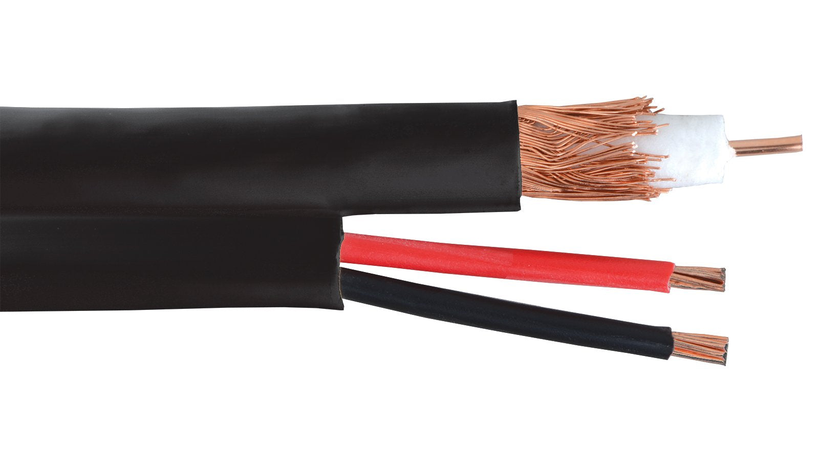 FiveStarCable RG59 1000 ft. Siamese Coaxial CCTV - Combo 20 AWG RG59 Video + 18/2 18AWG Power Cable Color Black
