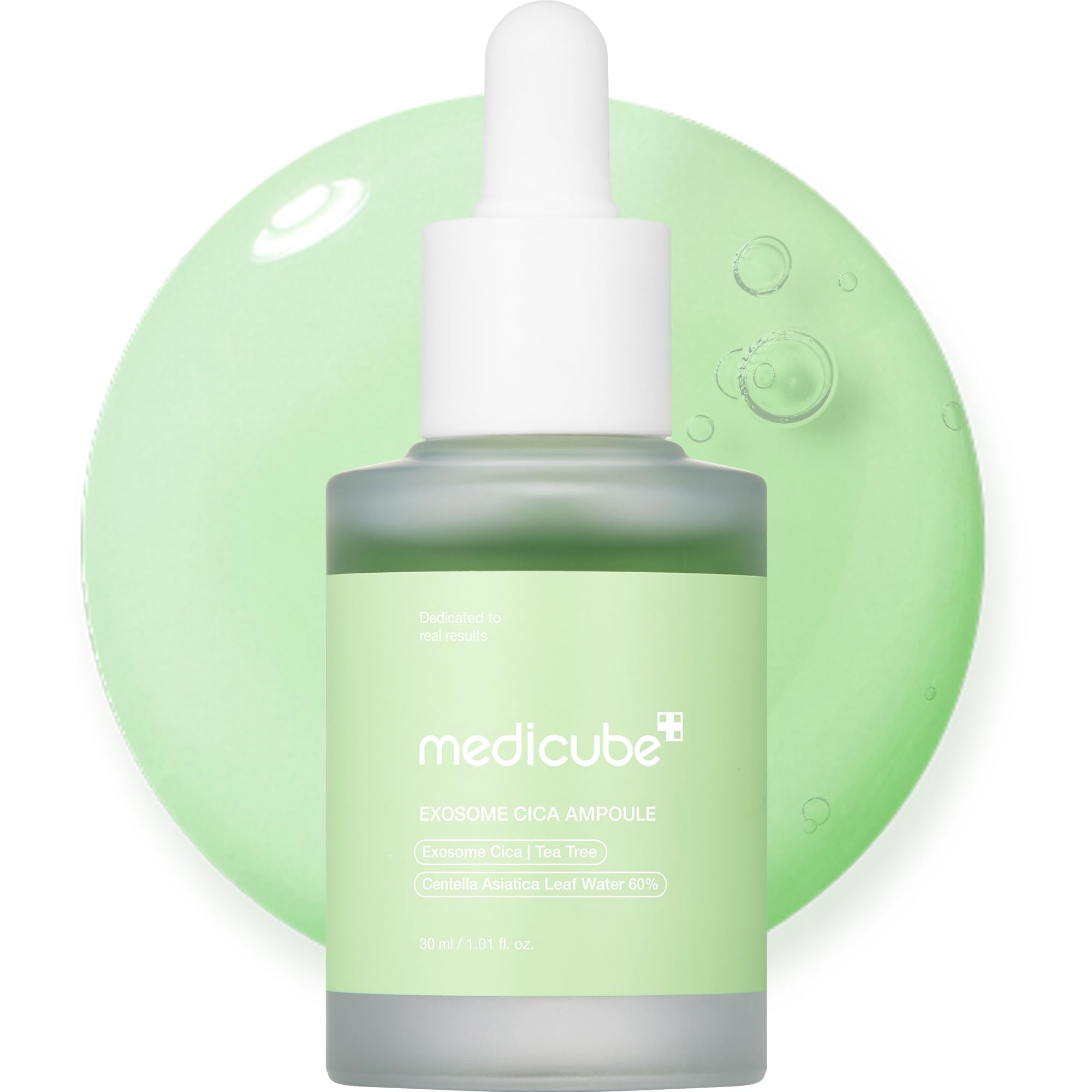 Medicube Exosome Cica Tea Tree Ampoule for Sensitive Skin with Centella Asiatica help reduce redness and breakouts. Low-irritating, Moisturizing & Soothing Serum | Korean Skincare | 30ml