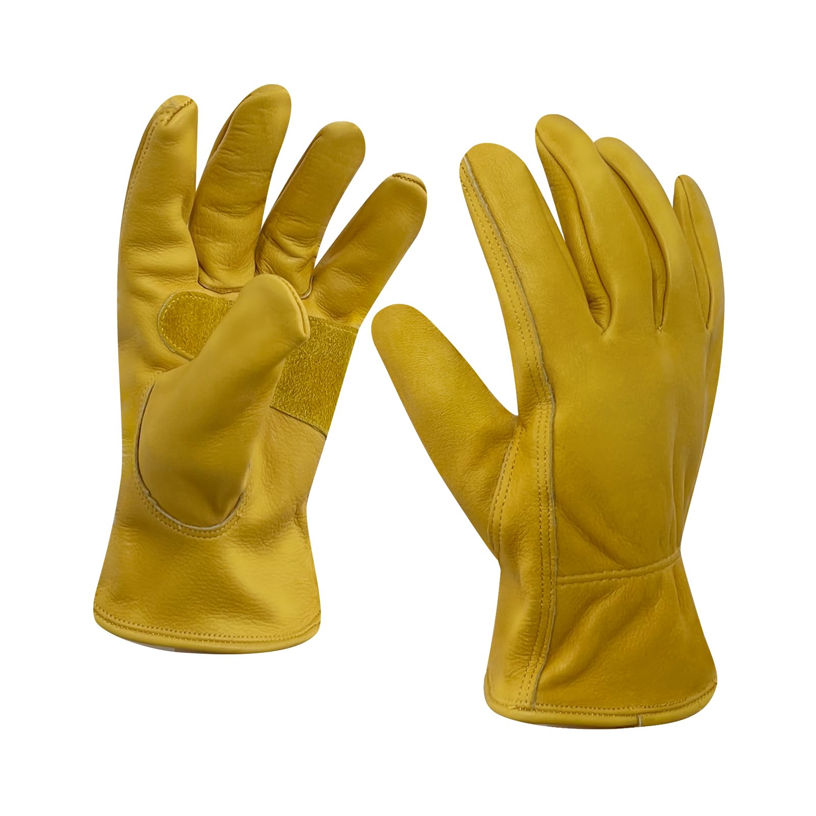 Leather Gloves for Men(Reinforced Palm), Gardening Gloves for Women, Puncture and Cut Resistant for Construction Work, Welding, Gardening and more.(1 pair Small)