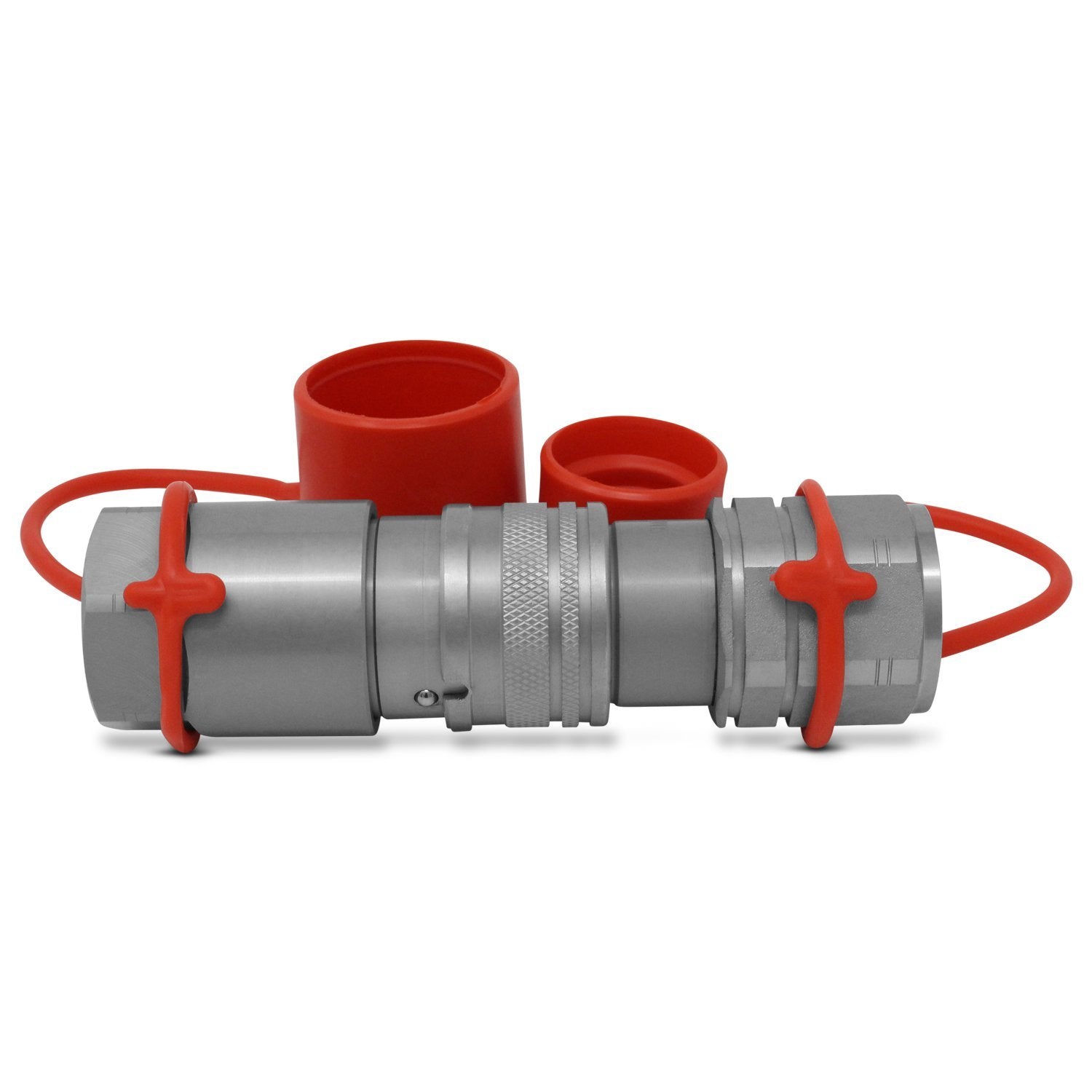 Summit Hydraulics 1/2" Skid Steer Flat Face Hydraulic Quick Connect Couplers/Couplings Set w/Dust Caps, 2 Sets