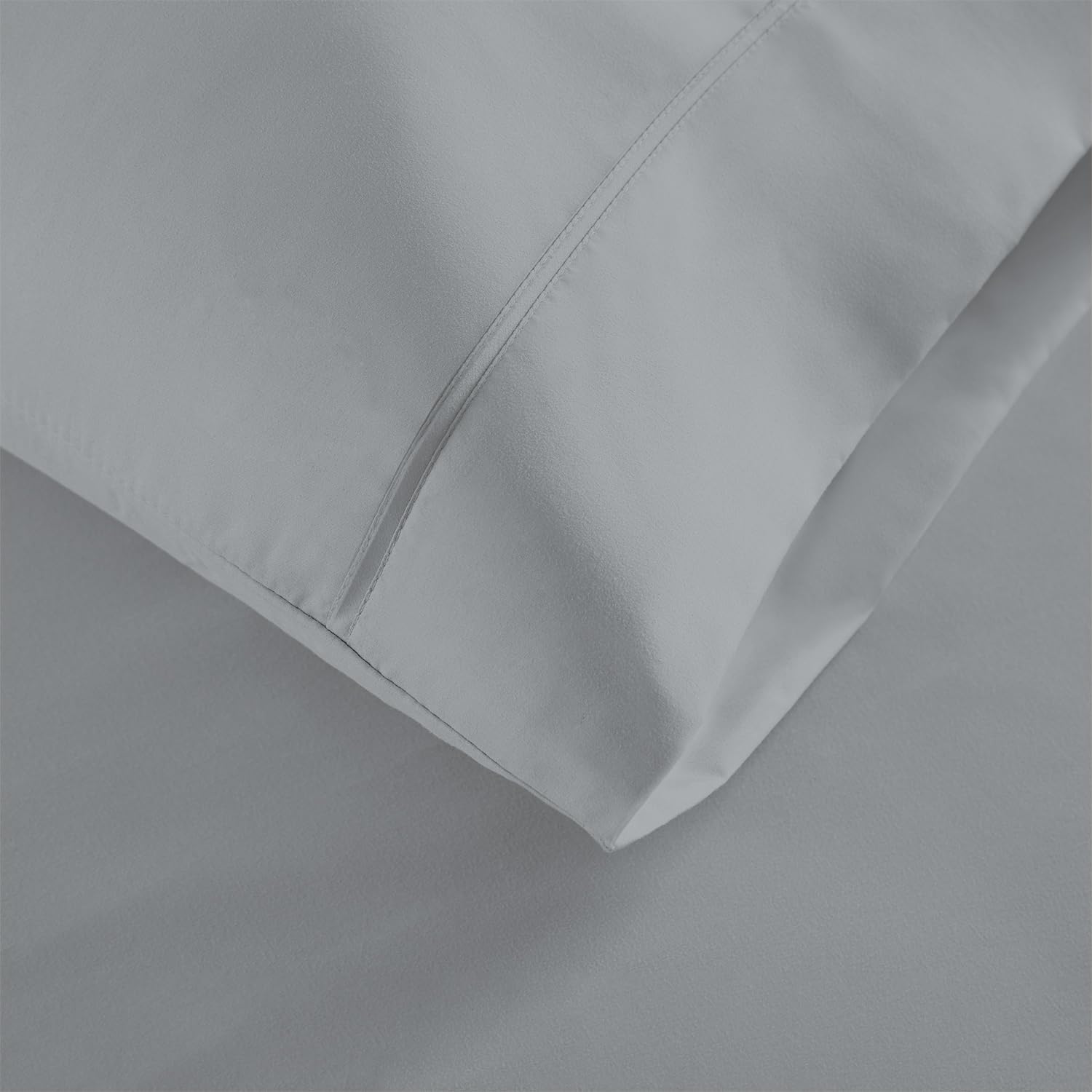 Linen Closet Luxury Cotton 600 Thread Count Performance Cotton Standard Pillowcases, Set of 2, Light Gray