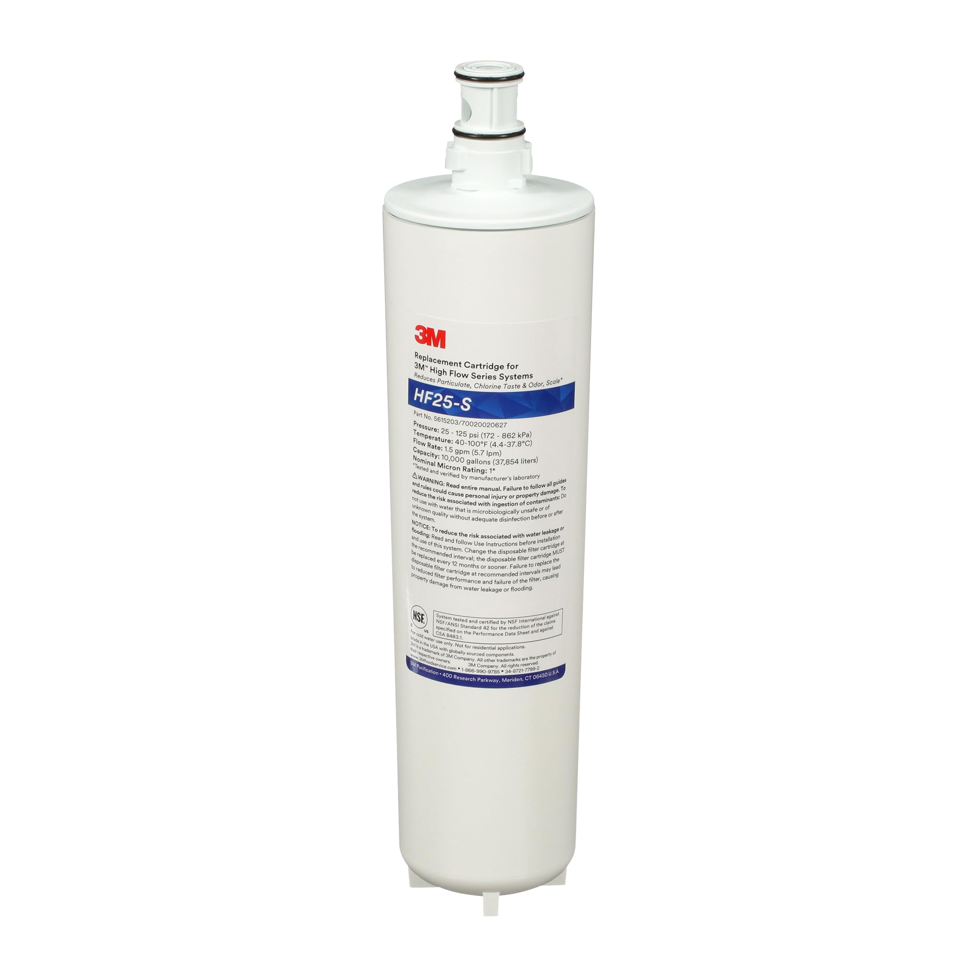 3M - HF25-S - Ice Machine Replacement Filter Cartridge Part # 5615203 , White