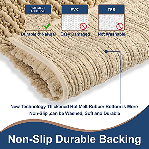 FLOLEOPA Soft Plush Microfiber Bathroom Rugs, Absorbent Non Skid Machine Wash Dry Bath Mats for Tub,Shower and Bath Room Floor Mats (17x24inches, Lavender)