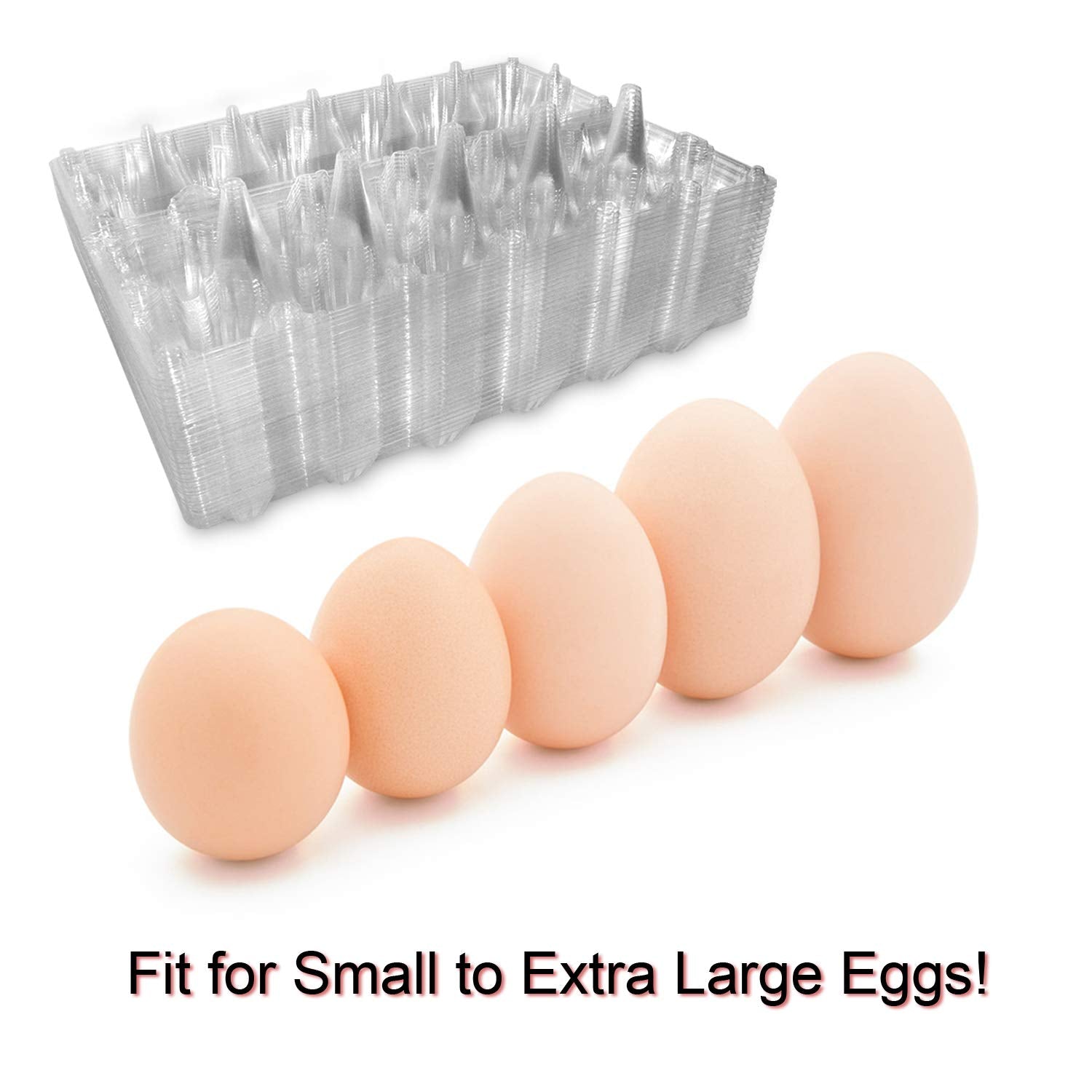 COLOANDUS Large Plastic Egg Cartons 30 Packs with Sticker Labels for 12 Eggs, Cheap Bulk Egg Tray Egg Container Holder for Refrigerator, Storage, Family, Chicken Farm, Market, Camping