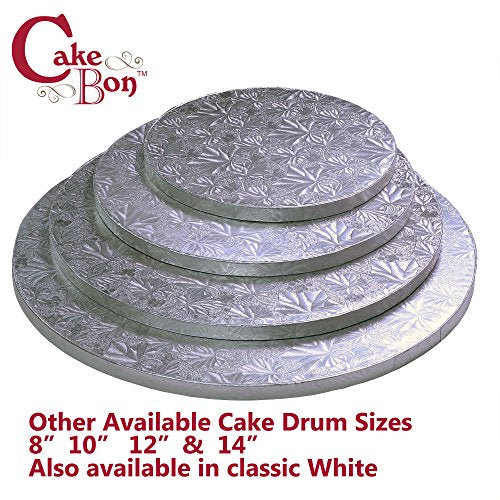 Cake Boards by Cakebon - Sturdy 1/2 Inch Thick Cake Drums - Professional Fully Wrapped Edges White 1-Pack - Cake Base Cake Boards 10 Inch Round