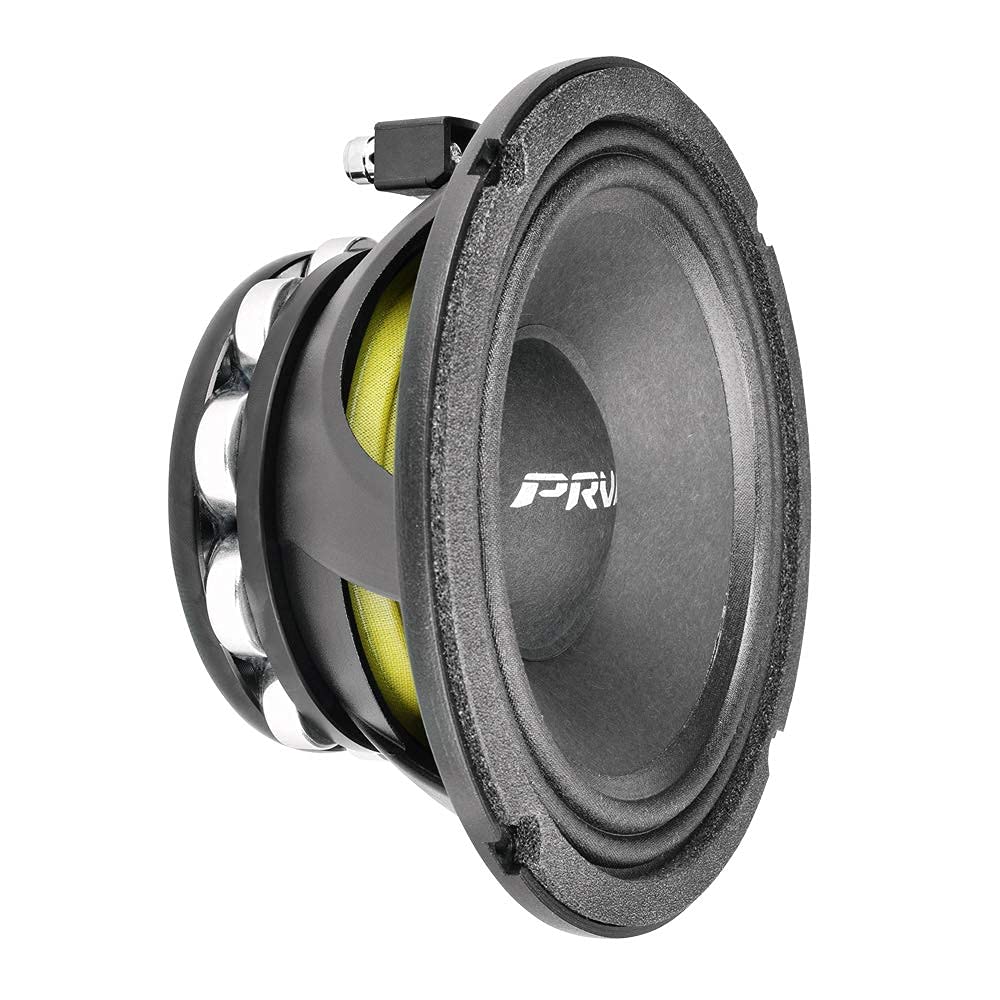PRV AUDIO 6.5 Inch Midrange Speaker 6MR500-NDY-4 500 Watts 4 Ohm Neodymium Magnet, High Output Loudspeaker for Car Audio & Motorcycle (Single)