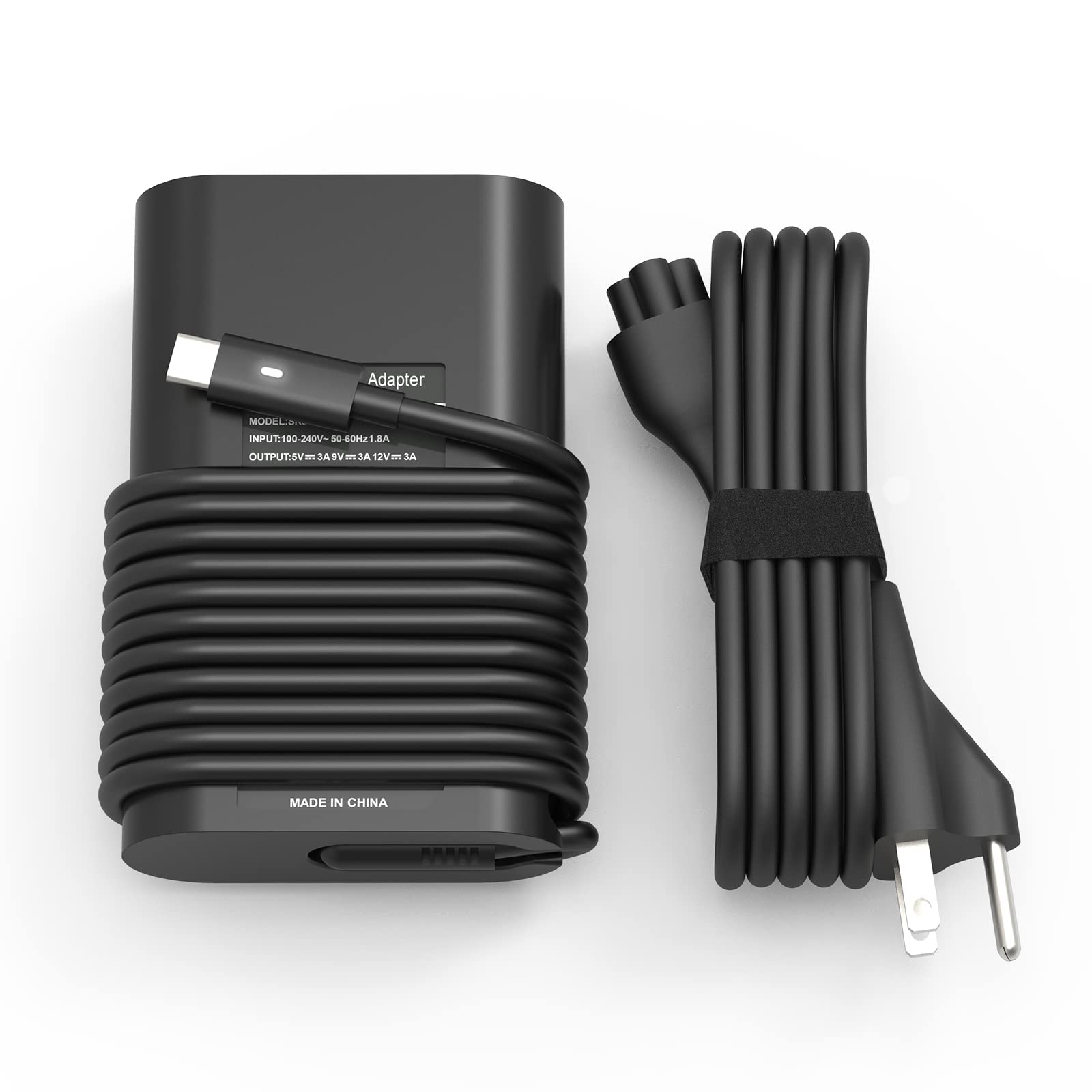 65w 45w USB-C Type C Laptop Charger Replacement for Dell Latitude 7275 7370 5420 5285 5290 5520 XPS 13 9250 9360 9365 9370 9380 9350 9550 Chromebook 3100 3400 5190 la65nm170 02YK0F Adapter Power Cord