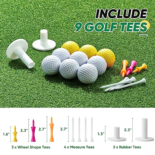 OYN Golf Mat, 5x4ft Artificial Golf Hitting Practice Mat for Outdoor & Indoor Training, Thicken Golf Turf Training Matt with 9 Golf Balls 9 Golf Tee for Backyard