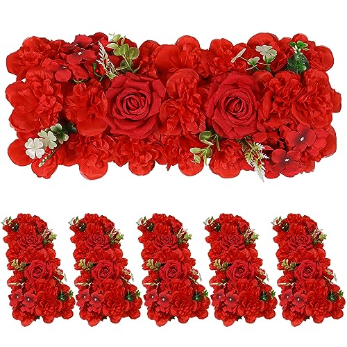 RIDDSEE Dinning Table Flower Centerpieces -6packs Blue Artificial Silk Flowers 3D Floral Arch Arrangements Center Piece for Party Bridal Shower Reception Sweetheart Dining Table Runner Decorations